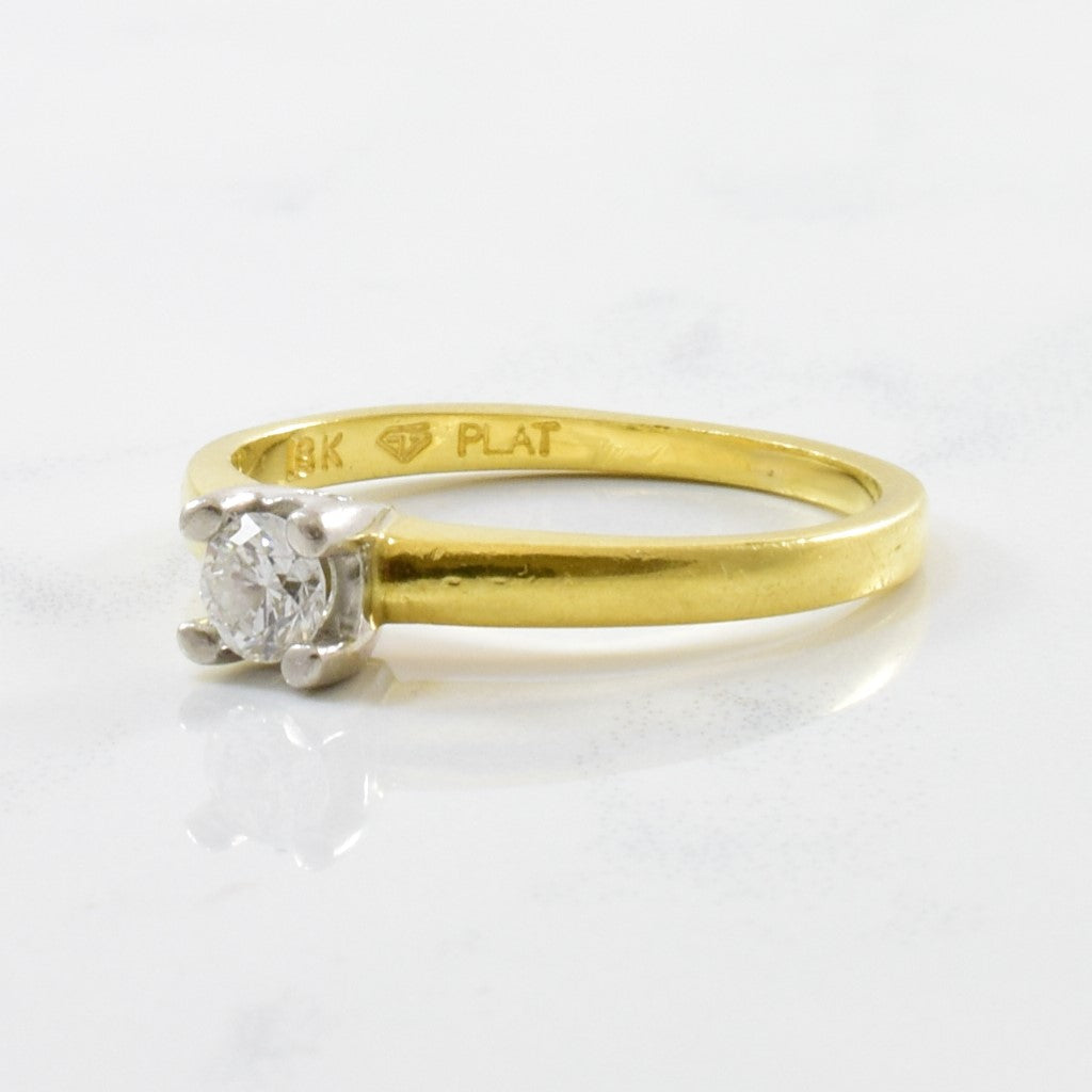 Bague de fiançailles solitaire en diamant | 0,17 ct | Taille 5,75 |