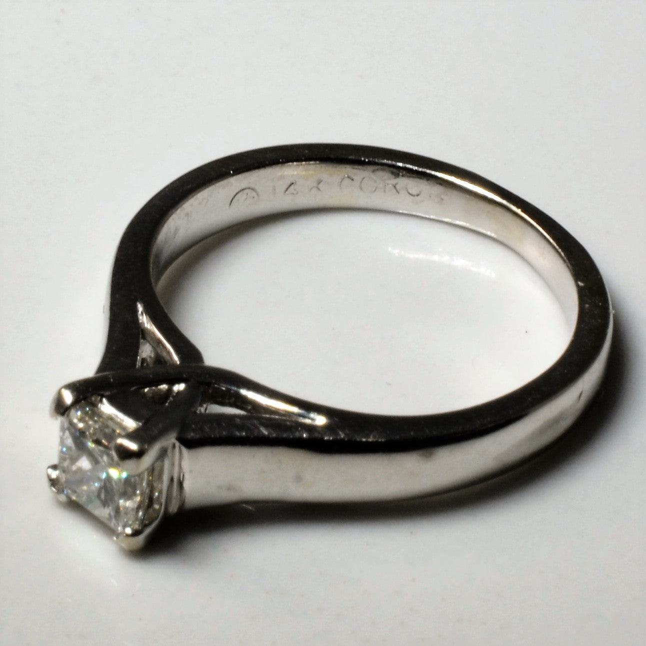 Solitaire Princess Diamond Ring | 0.37ct | SZ 4 |
