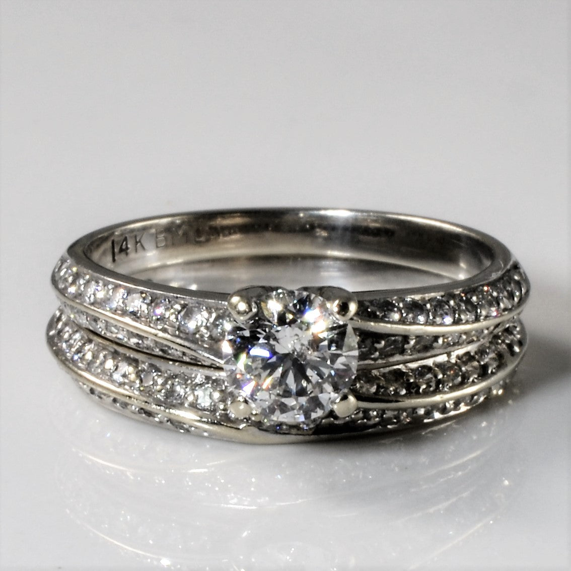 Twisted Pave Diamond Wedding Set | 0.82ctw | SZ 5.25 |