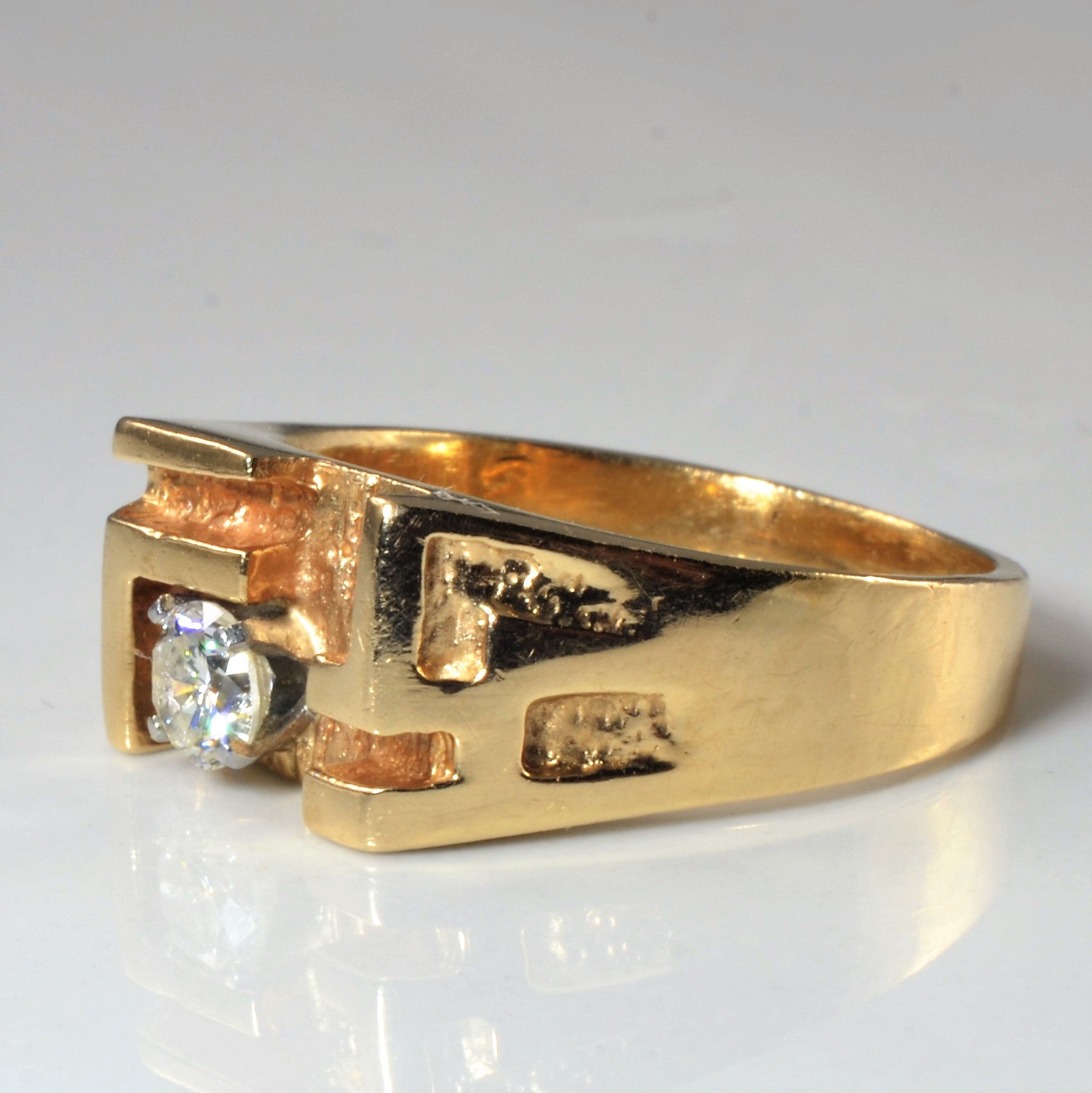 Bague solitaire géométrique en diamant | 0,34 ct | Taille 9,25 |