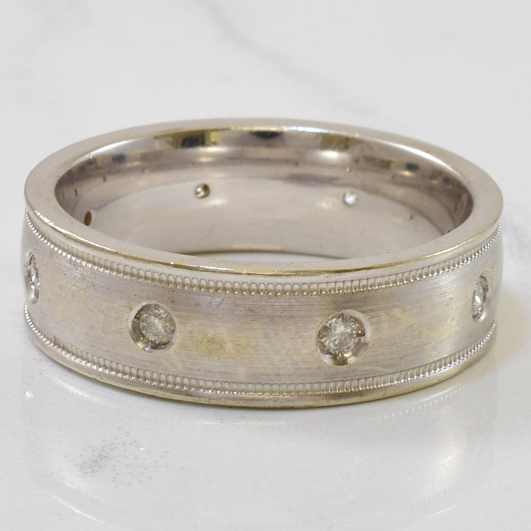 White Gold Flush Set Diamond Eternity Band | 0.21ctw | SZ 10 |