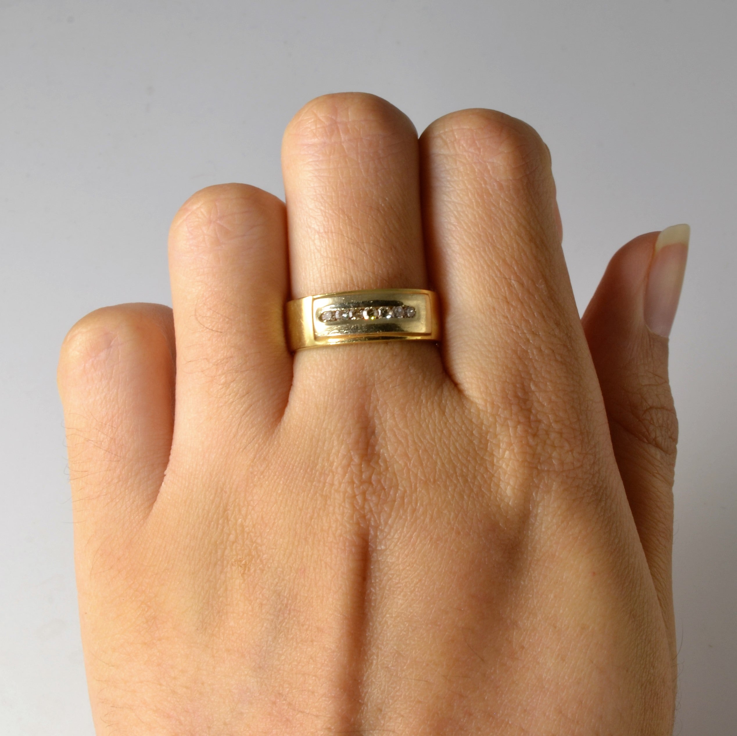 Channel Set Champagne Diamond Band | 0.14ctw | SZ 7.75 |
