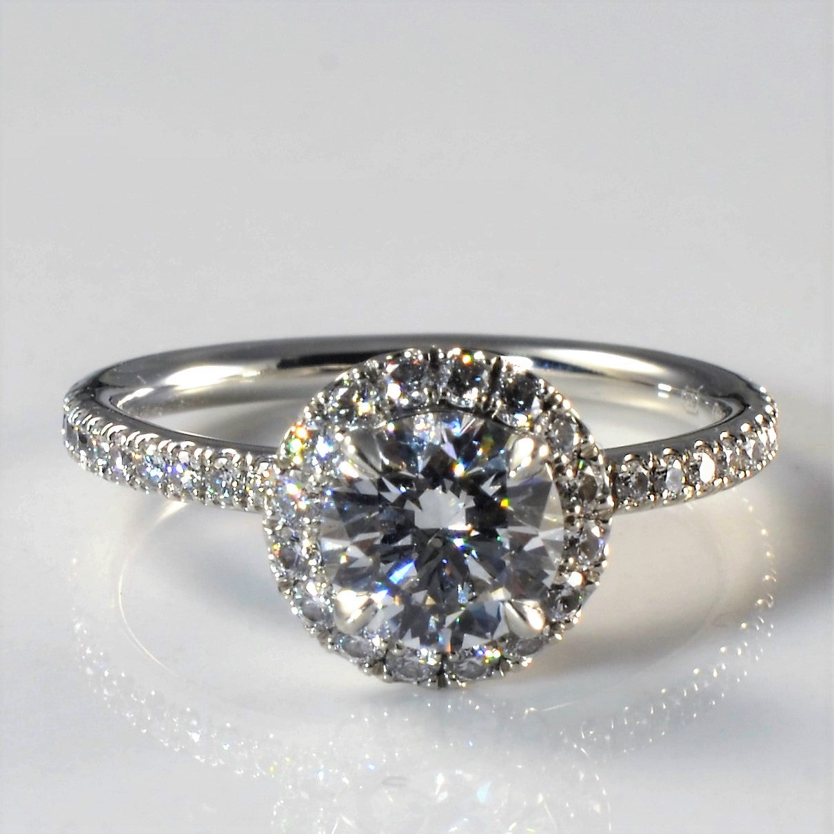 Diamond Gallery Halo Engagement Ring | 1.05ctw | SZ 4.5 |