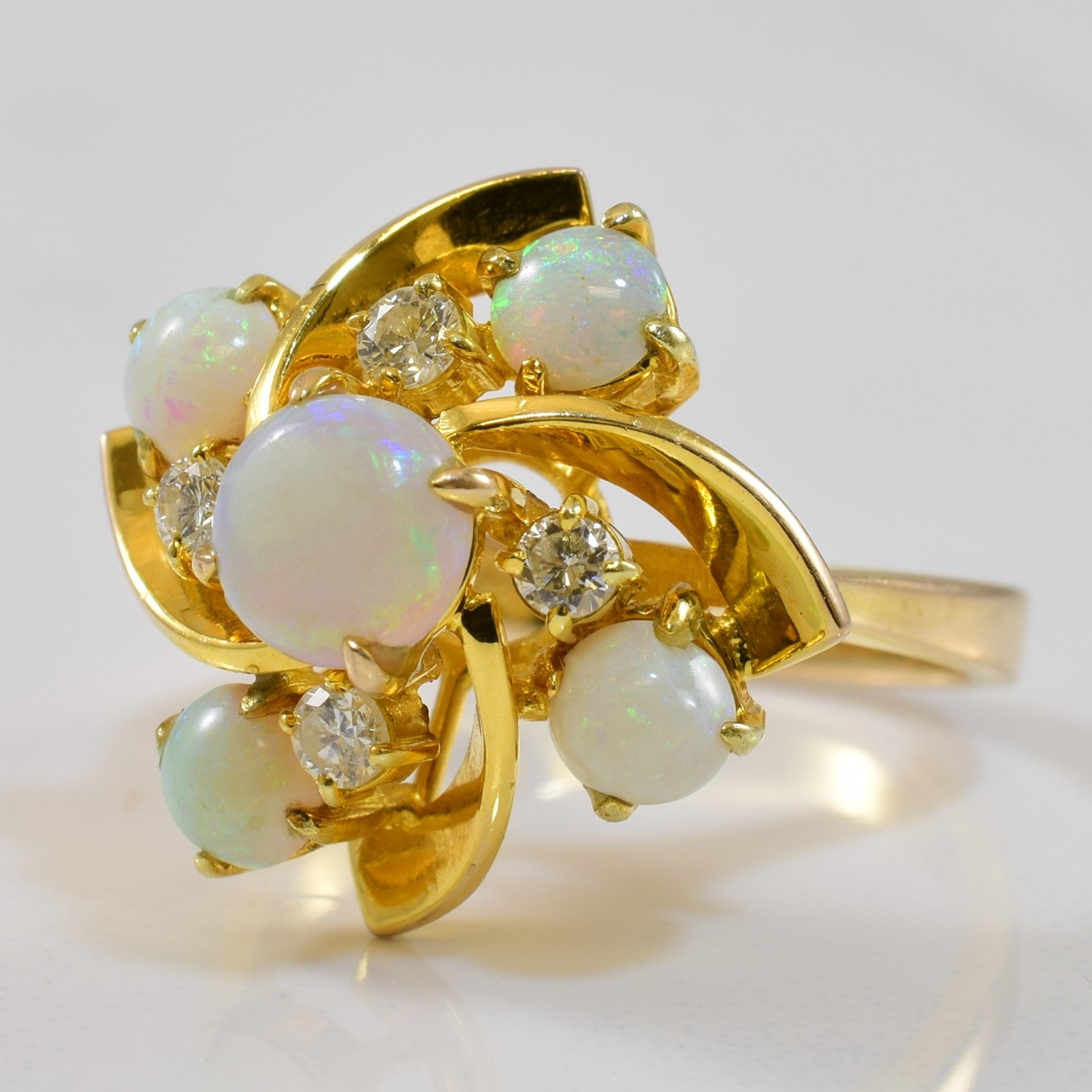 Opal & Diamond Pinwheel Ring | 1.00ctw, 0.14ctw | SZ 6.25 |