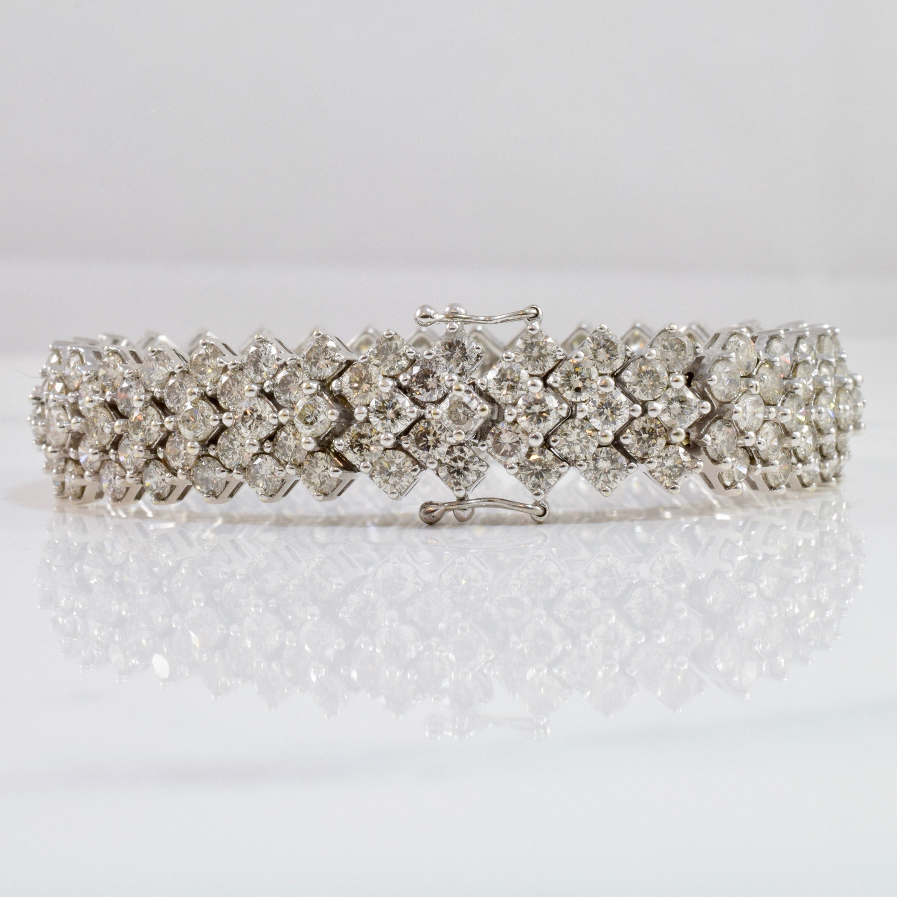 Large Diamond Cluster Bracelet | 15.30 ctw | 6" |