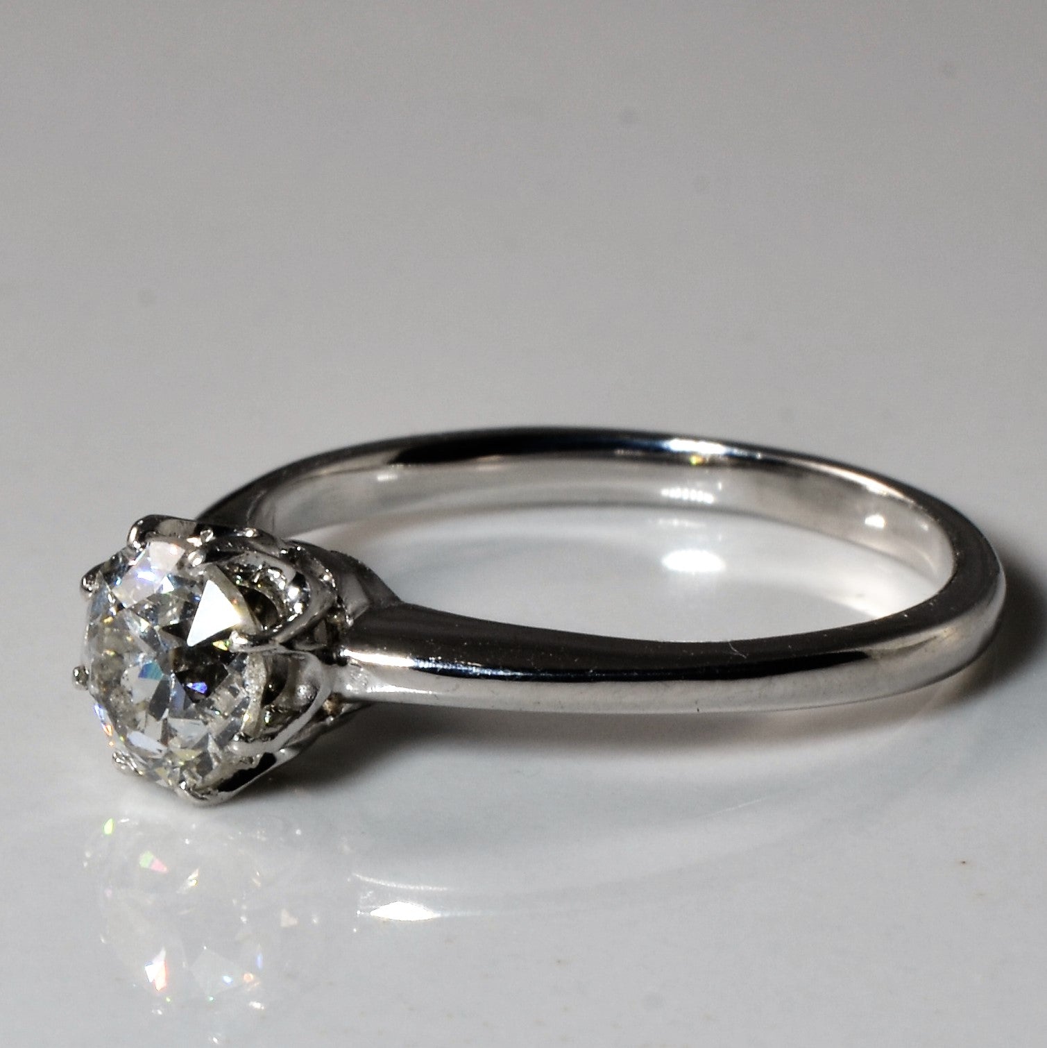 Mid Century Eight Prong Diamond Ring | 0.78ct | SZ 5.5 |