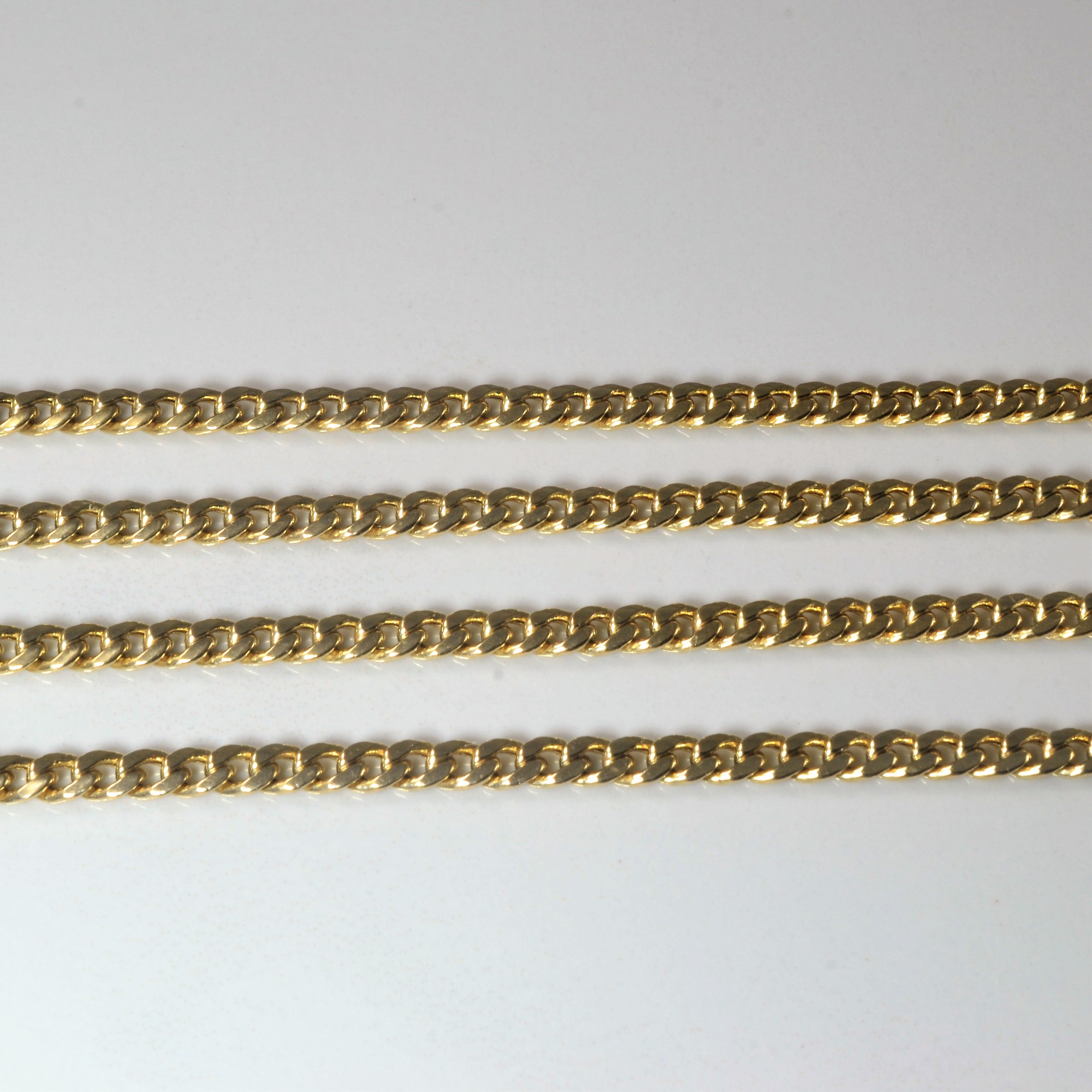 Chaîne gourmette en or jaune 10 carats | 28 pouces |