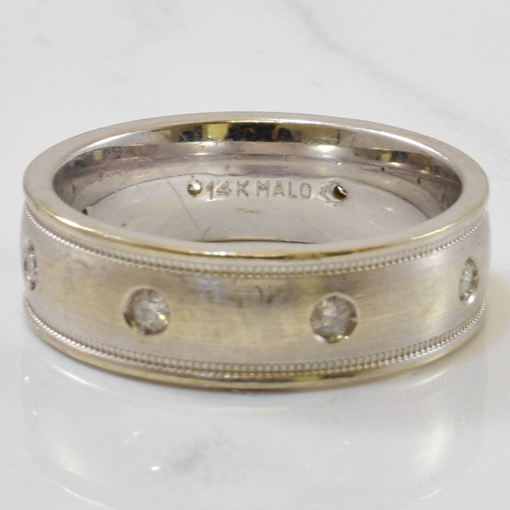 White Gold Flush Set Diamond Eternity Band | 0.21ctw | SZ 10 |