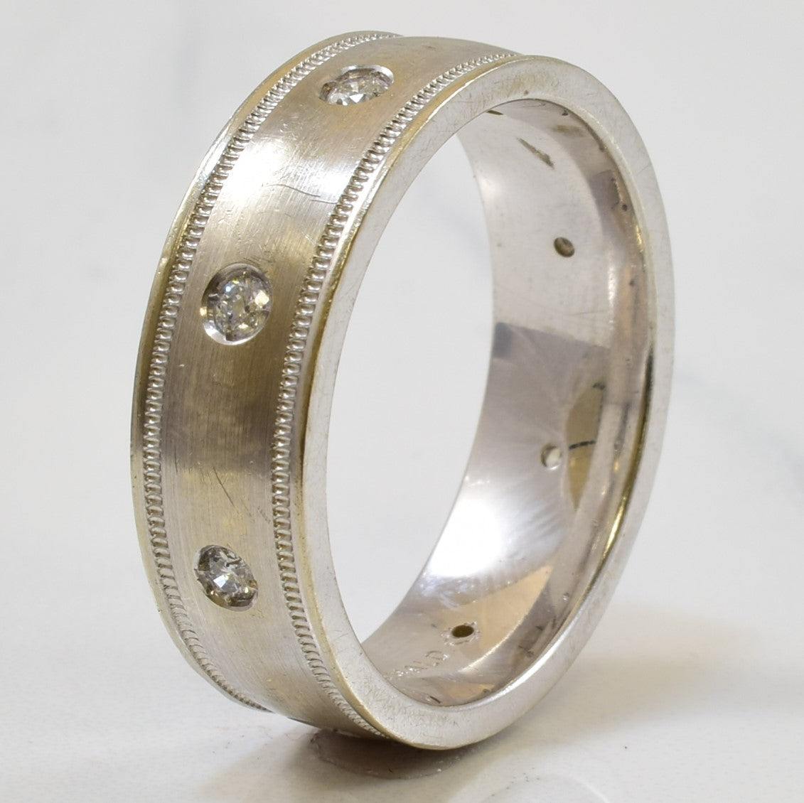 White Gold Flush Set Diamond Eternity Band | 0.21ctw | SZ 10 |