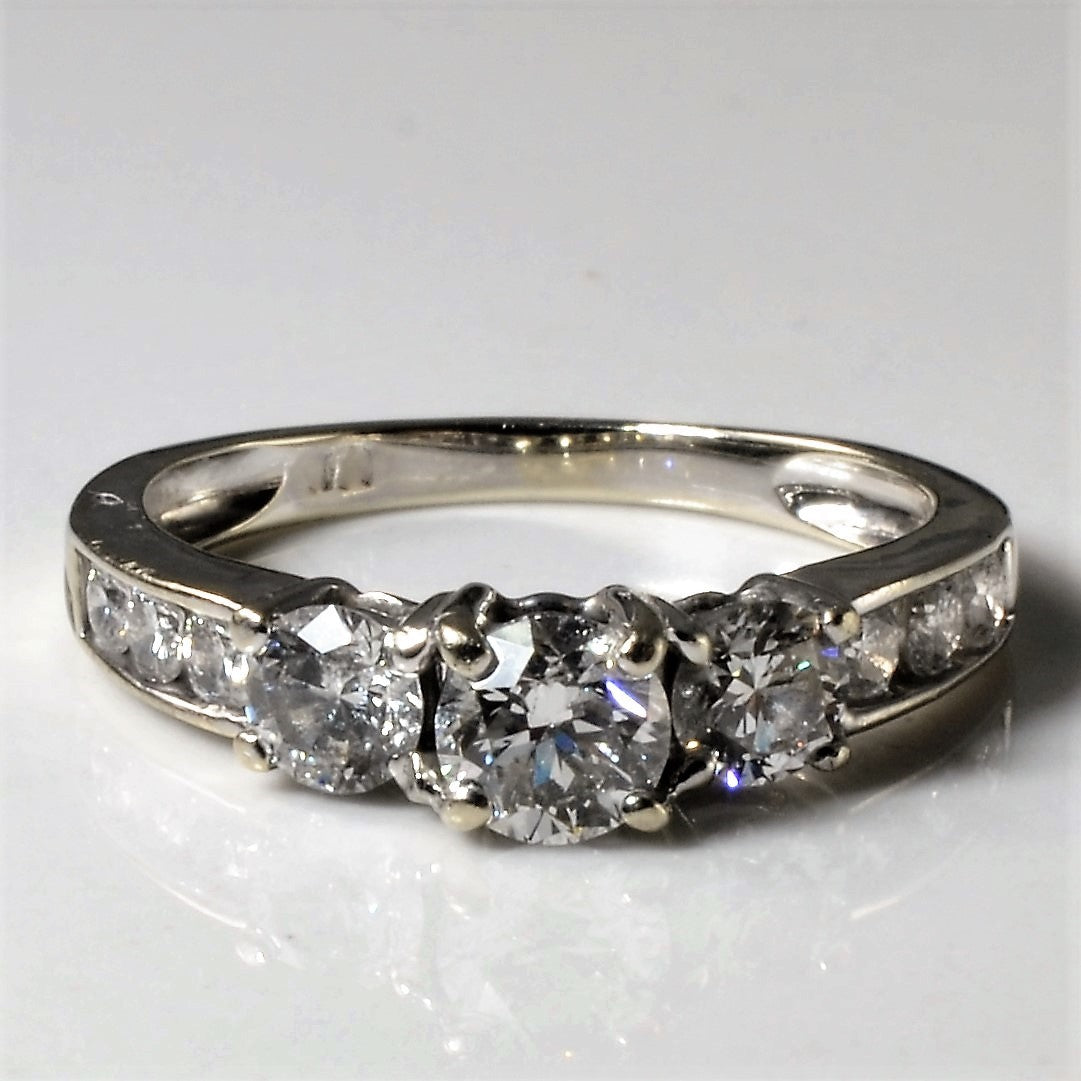 Three Stone Diamond 10k Ring | 0.92ctw| SZ 5.25 |