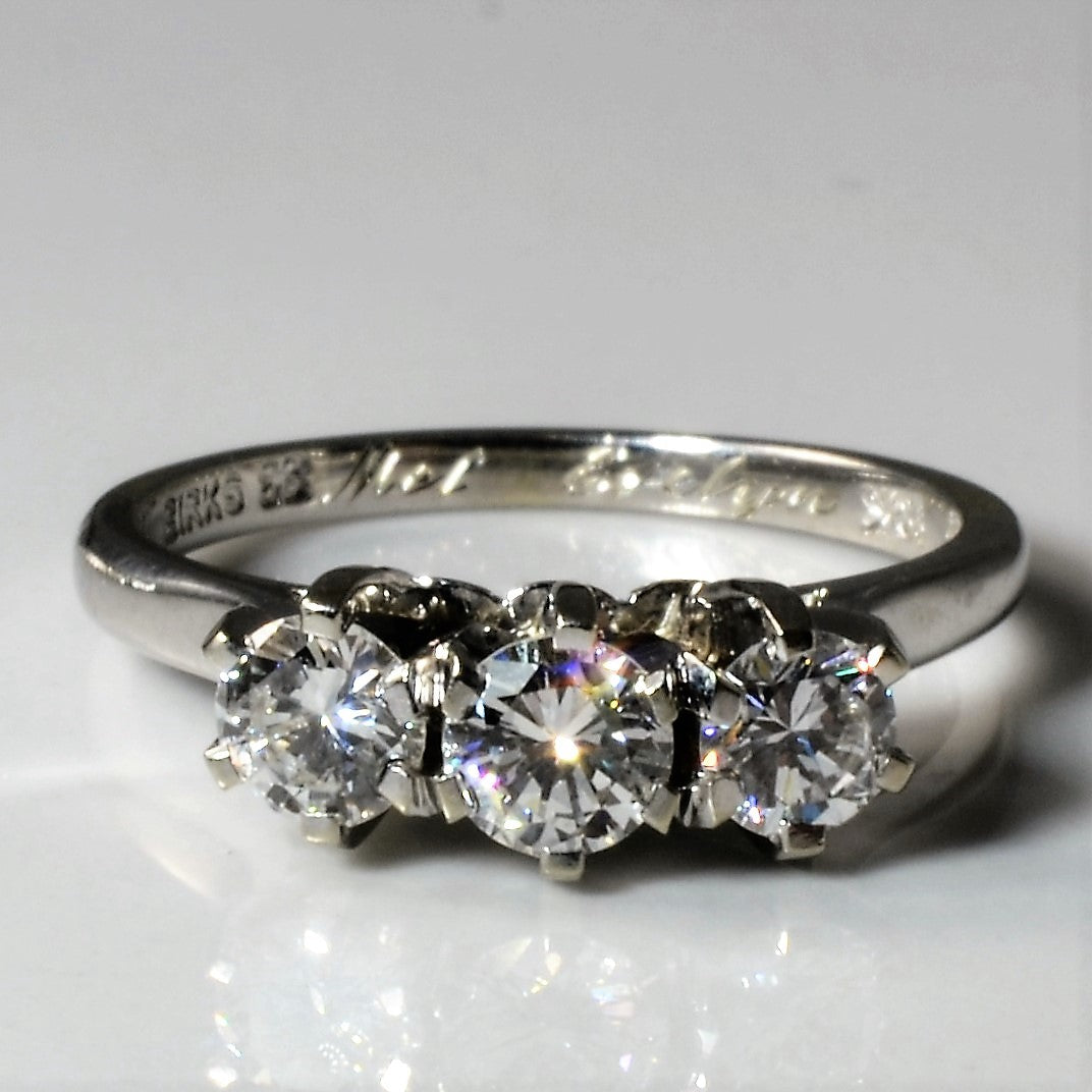 Birks' Three Stone Diamond Ring | 0.71ctw | SZ 6 |