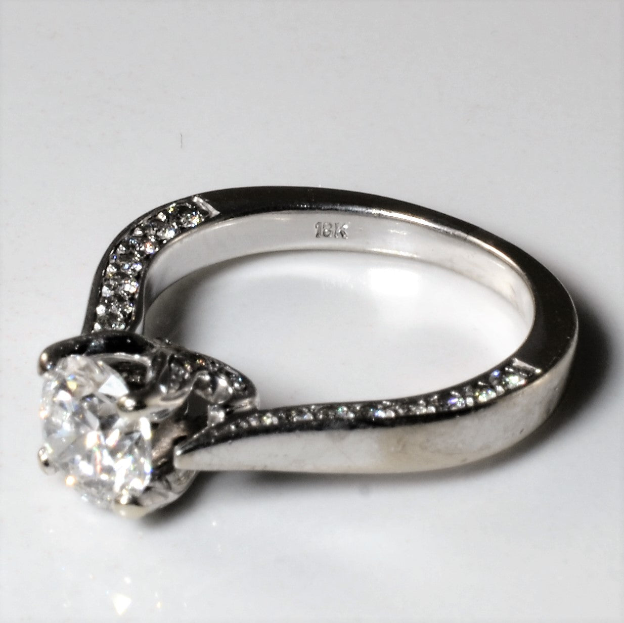 Low Cathedral Diamond Engagement Ring | 1.07ctw | SZ 4.5 |