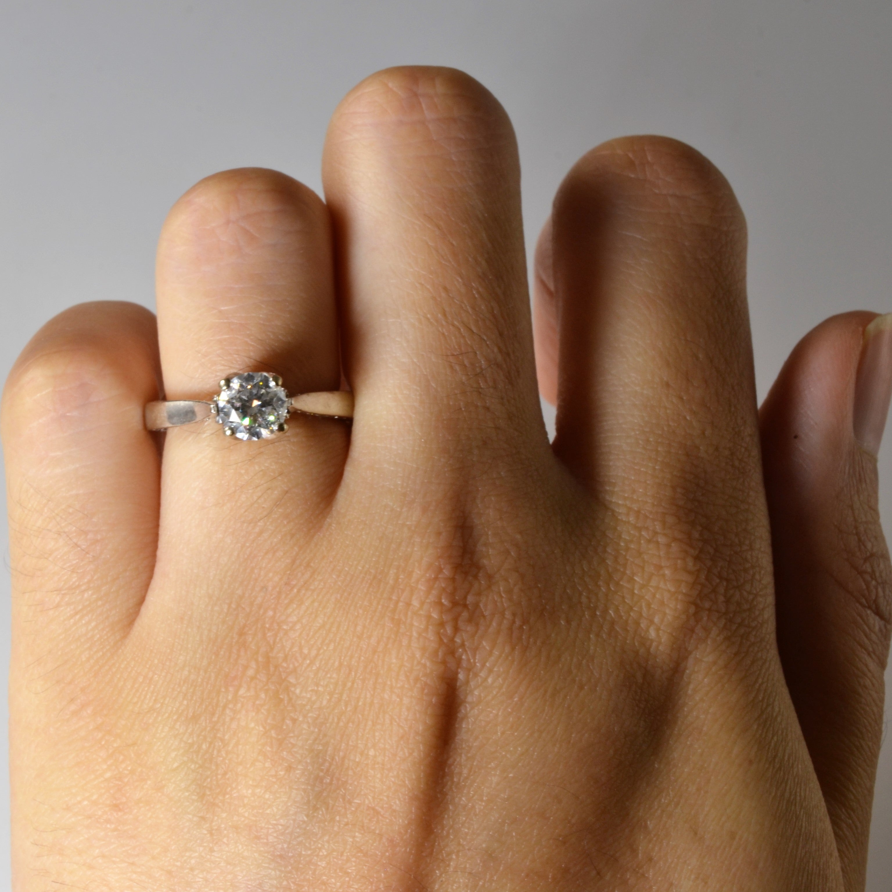 Low Cathedral Diamond Engagement Ring | 1.07ctw | SZ 4.5 |