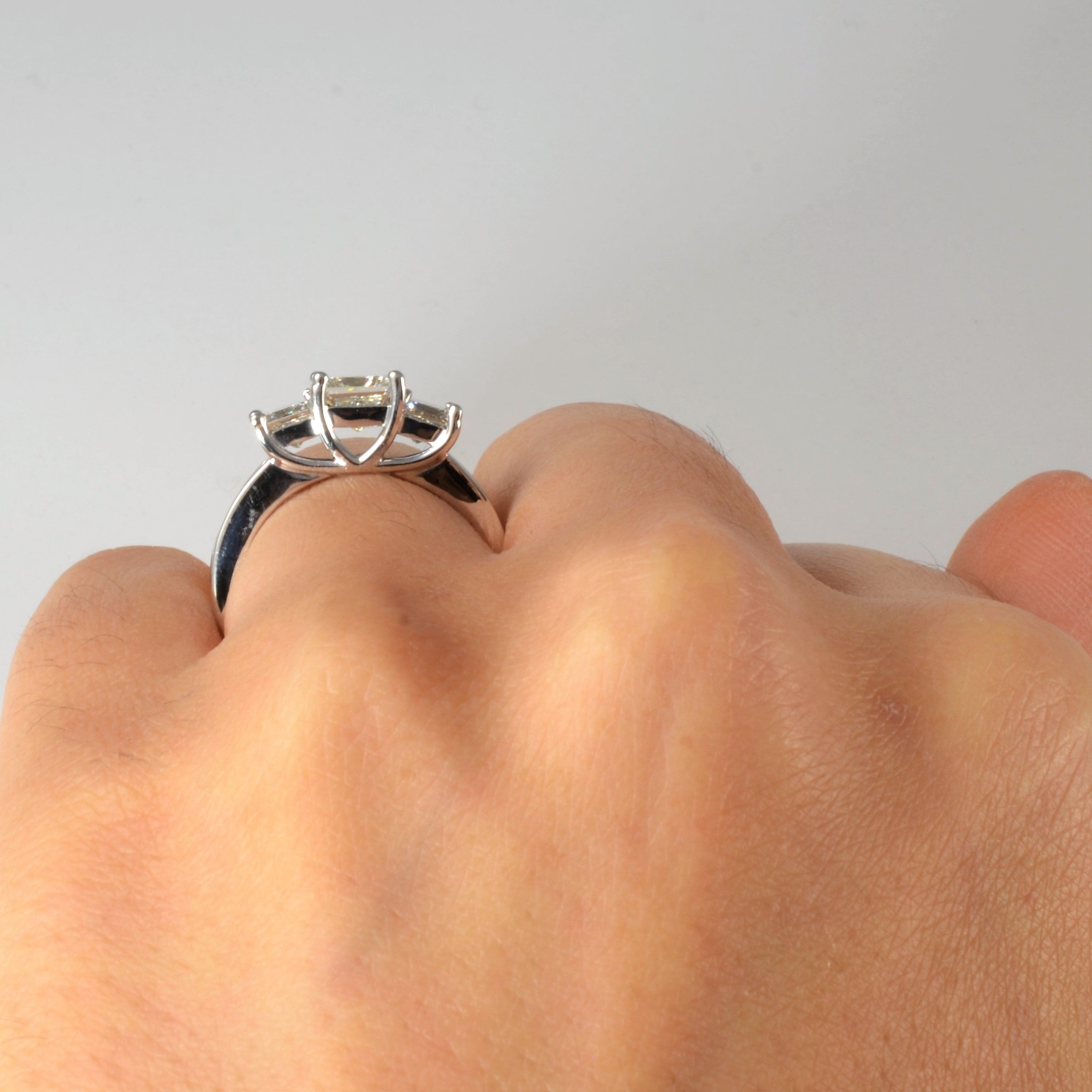 Three Stone Princess Diamond Engagement Ring | 1.39ctw | SZ 4.5 |