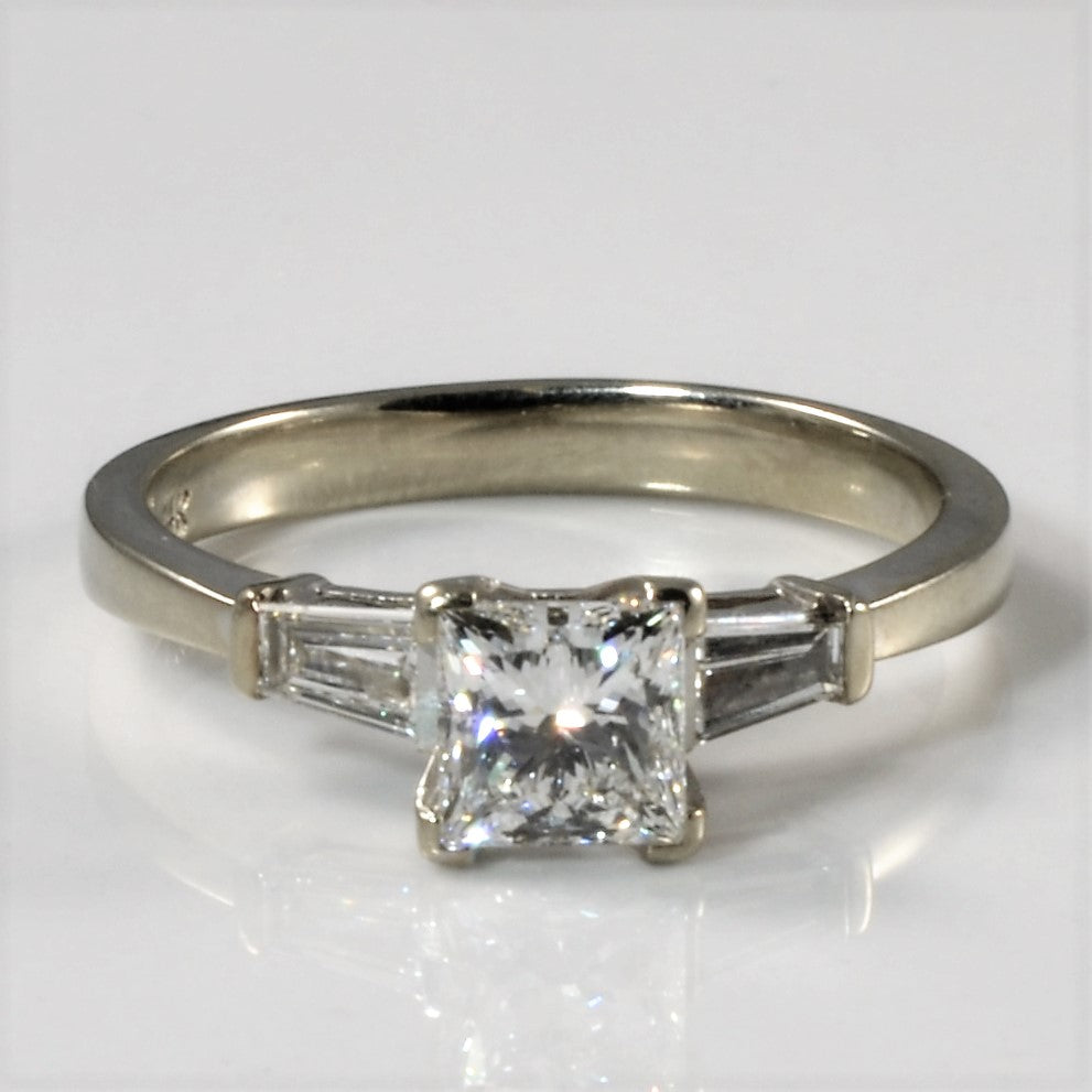 Three Stone Baguette & Princess Diamond Engagement Ring | 1.22ctw | SZ 7 |