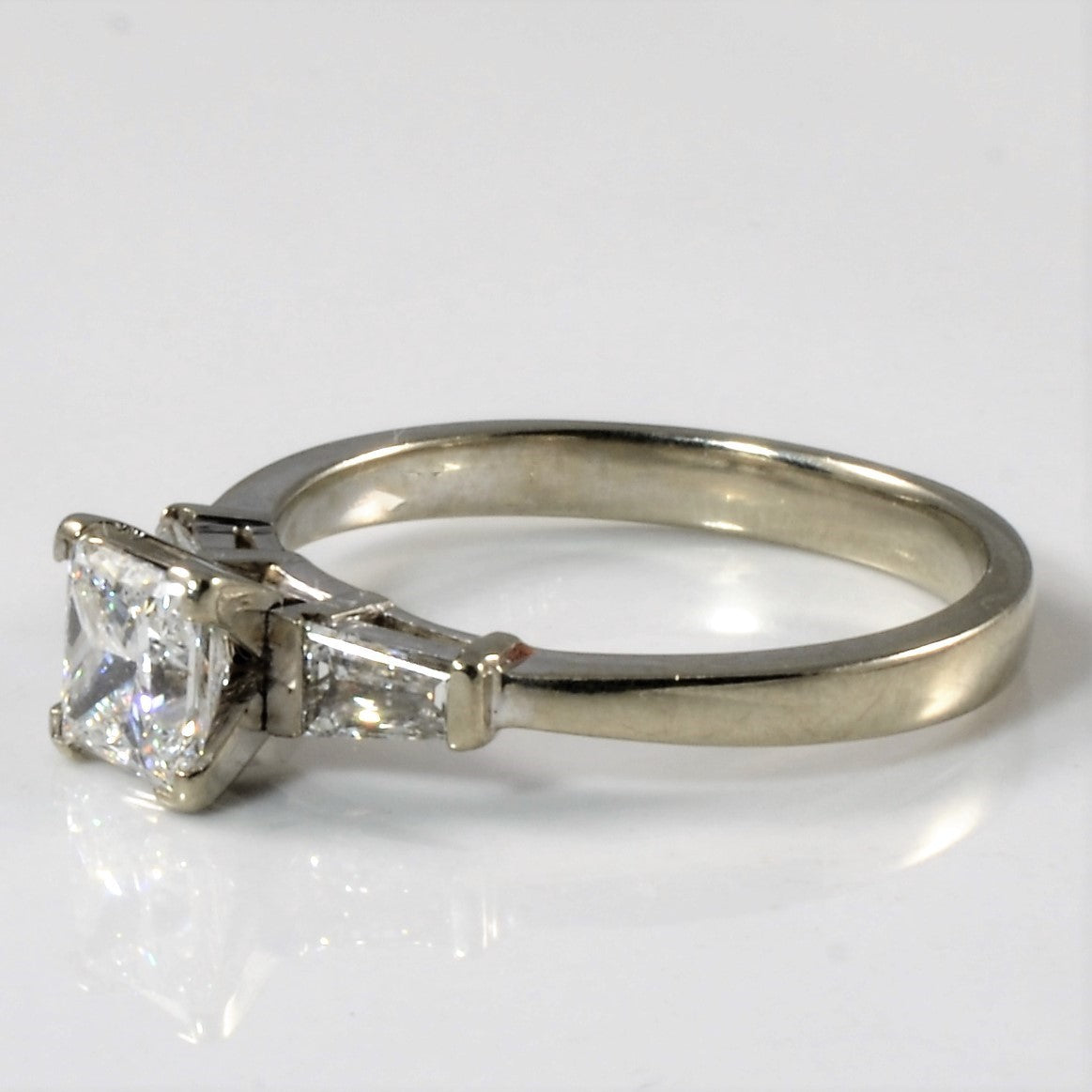 Three Stone Baguette & Princess Diamond Engagement Ring | 1.22ctw | SZ 7 |