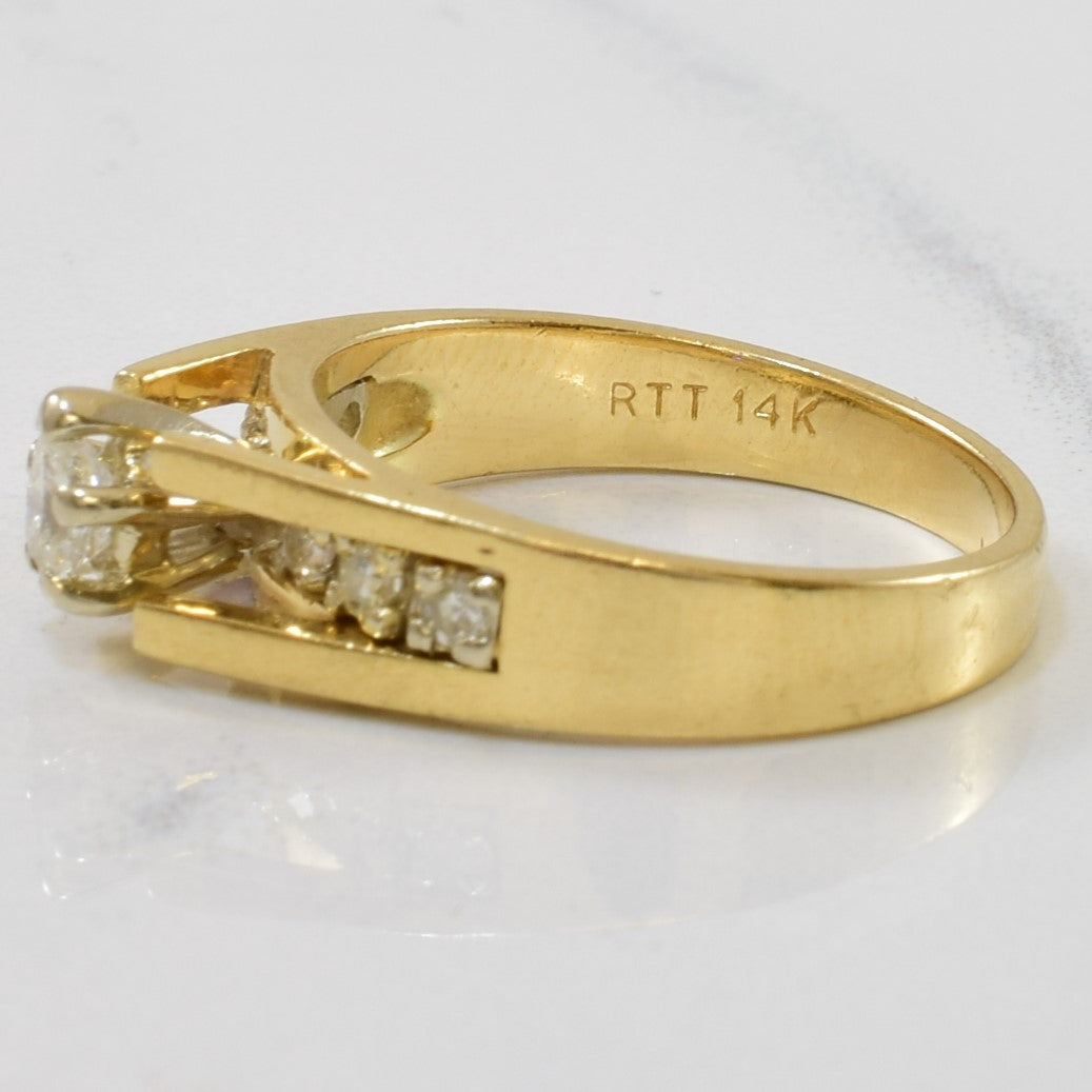 Cathedral Pear Diamond Ring | 0.19ct, 0.12ctw | SZ 6 |
