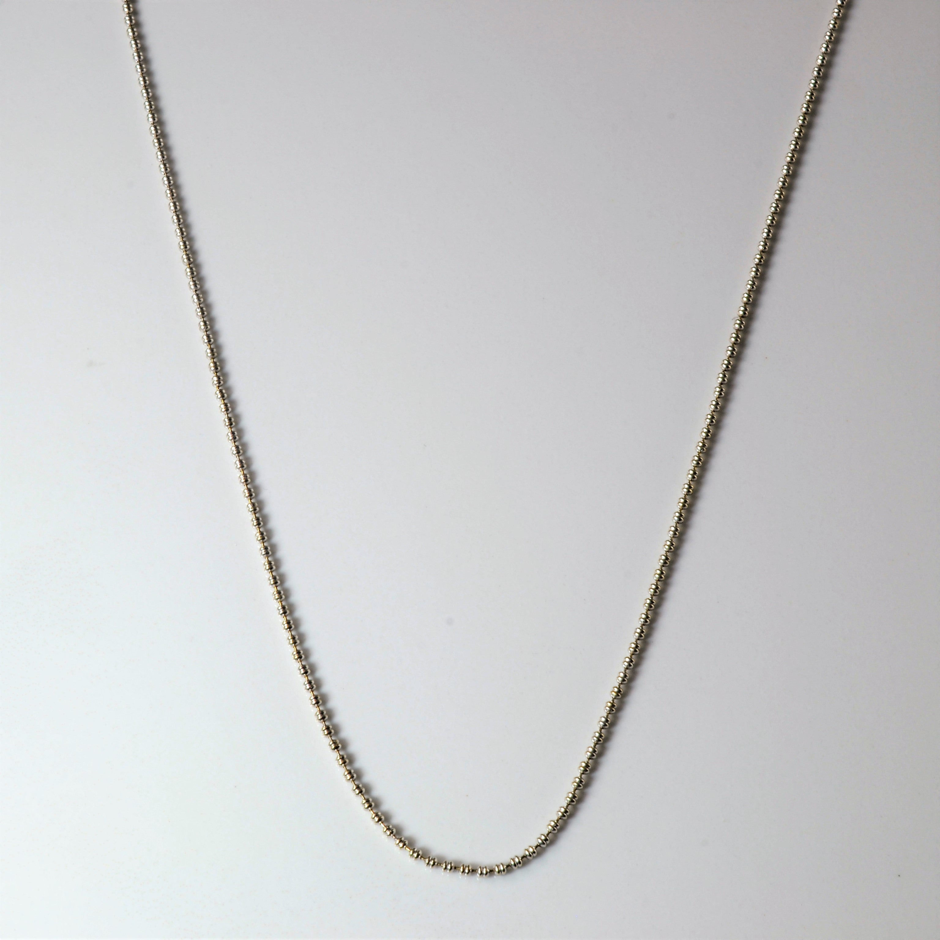 18k White Gold Bead Chain | 17" |