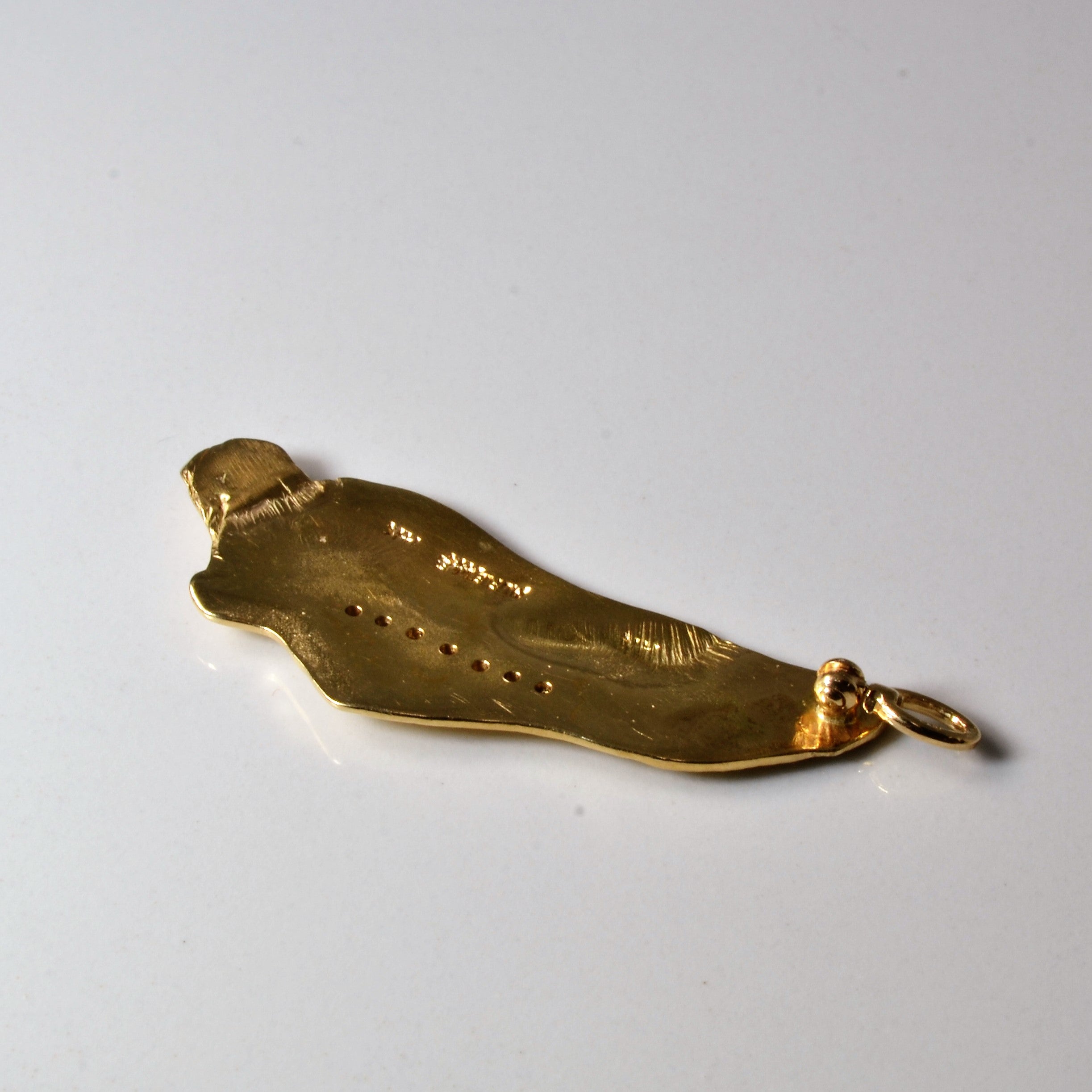 Textured Leaf Design Diamond Pendant | 0.06ctw |