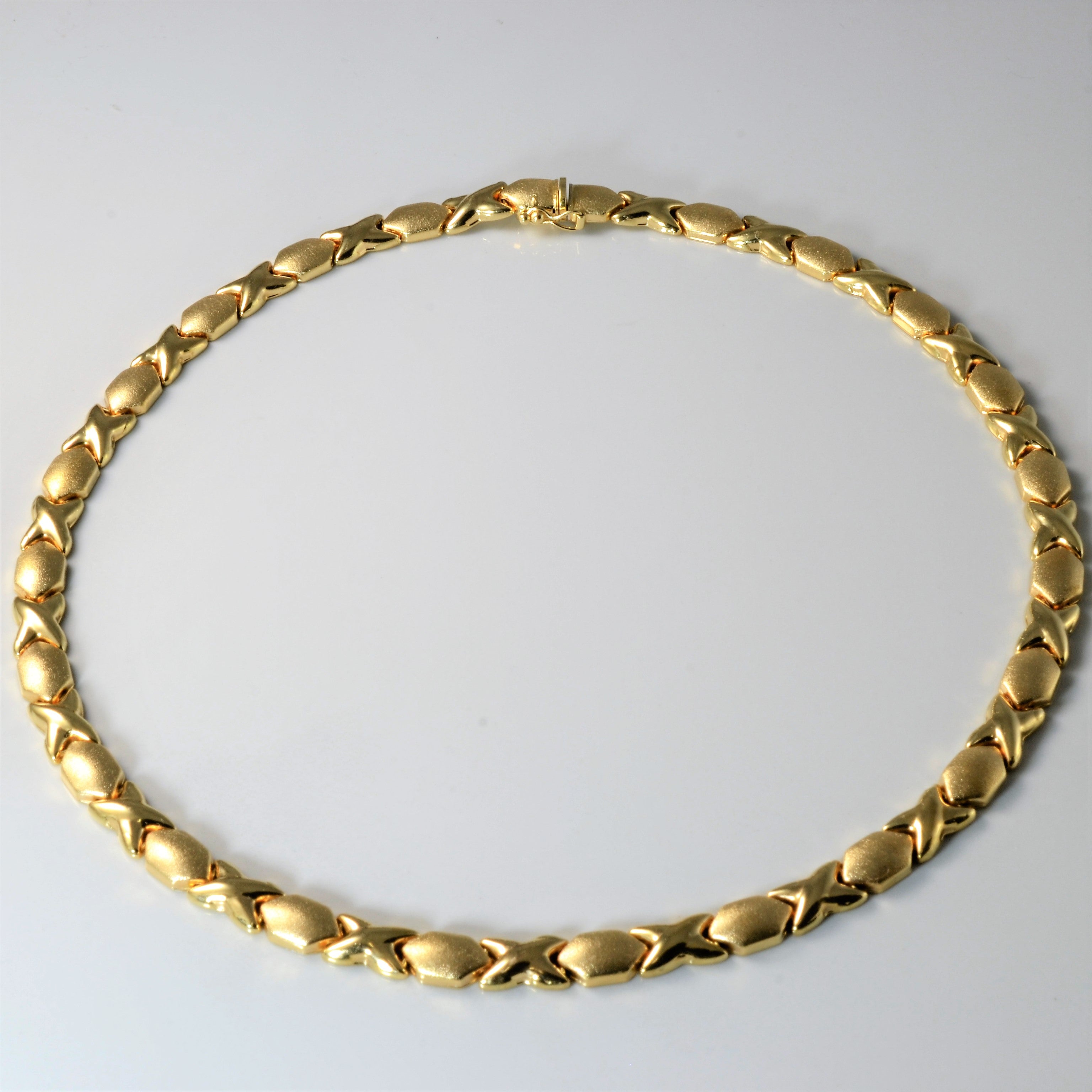 Collier à maillons croisés en or jaune 14 carats | 45,7 cm |