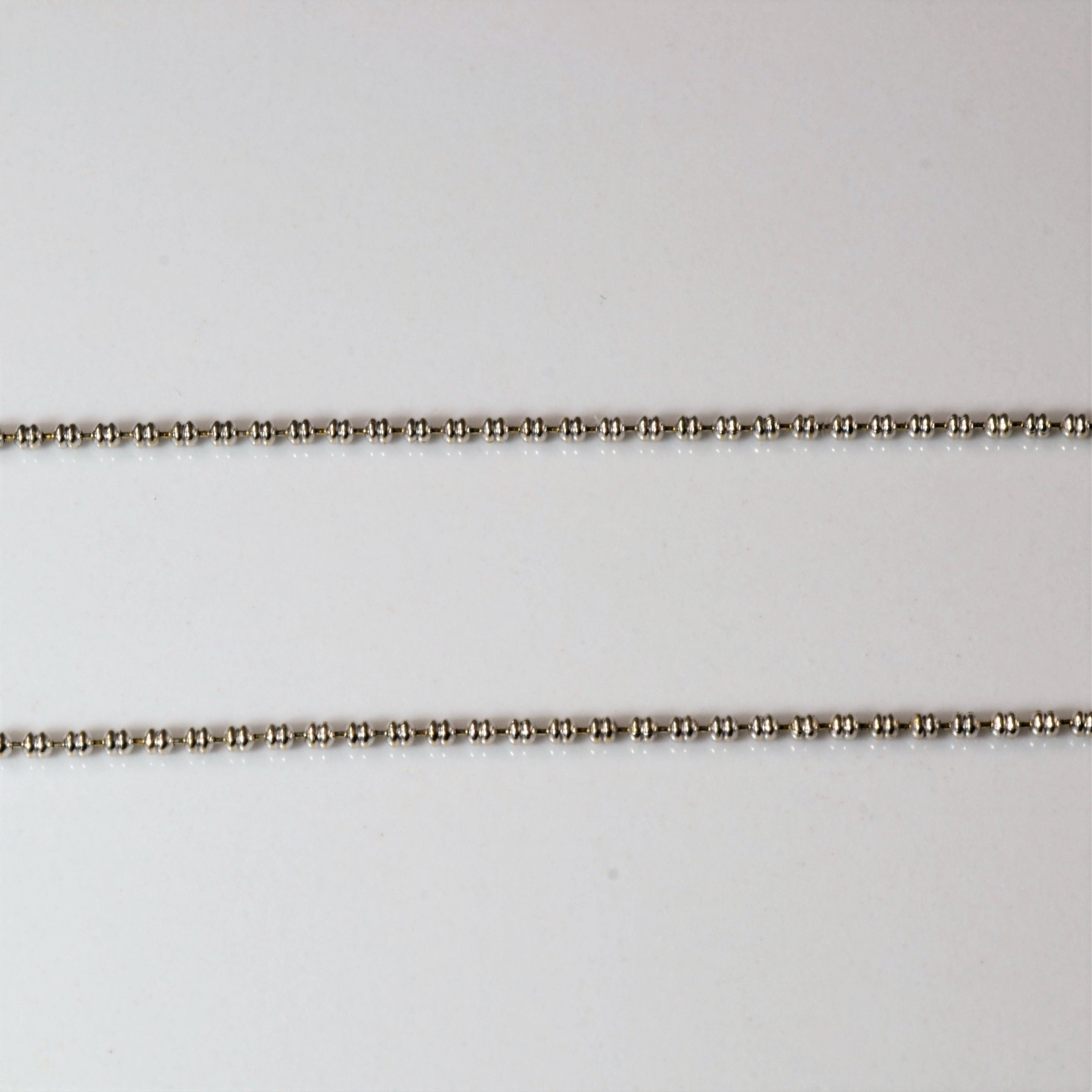 18k White Gold Bead Chain | 17" |
