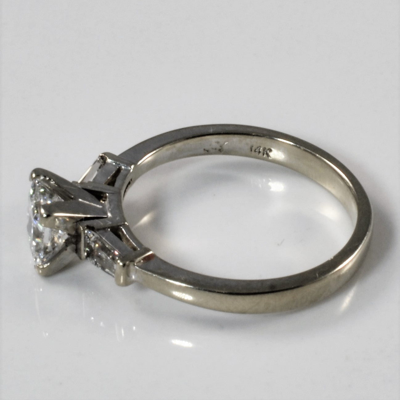 Three Stone Baguette & Princess Diamond Engagement Ring | 1.22ctw | SZ 7 |