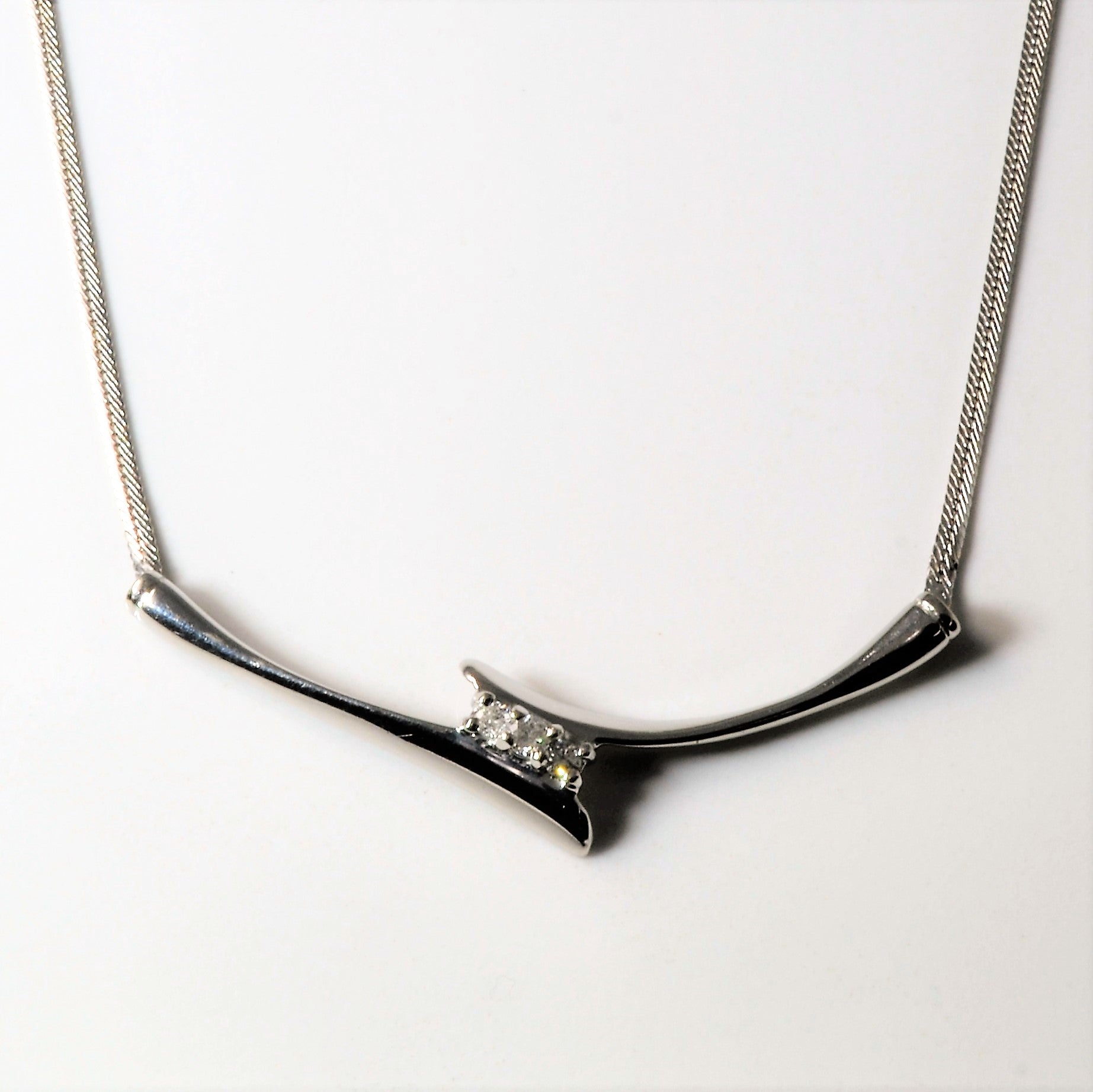 Bypass Three Stone Diamond Necklace | 0.13ctw | 18"|