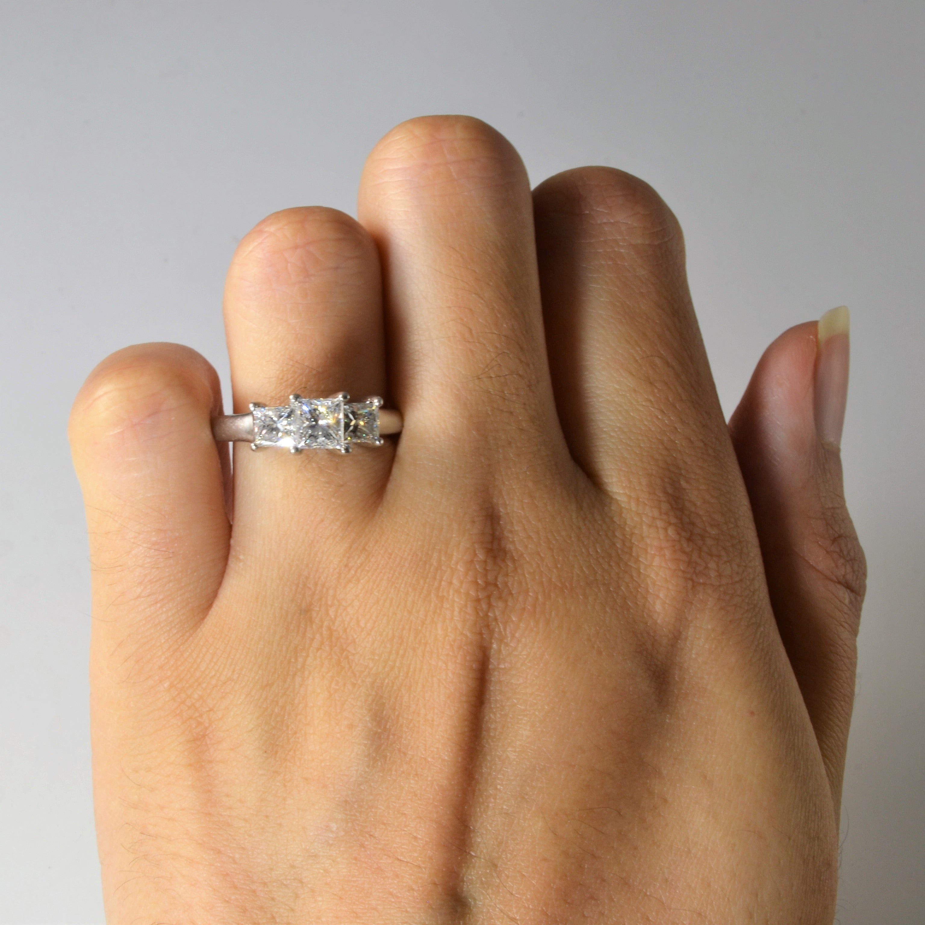 Three Stone Princess Diamond Ring | 1.53ctw | SZ 6.75 |