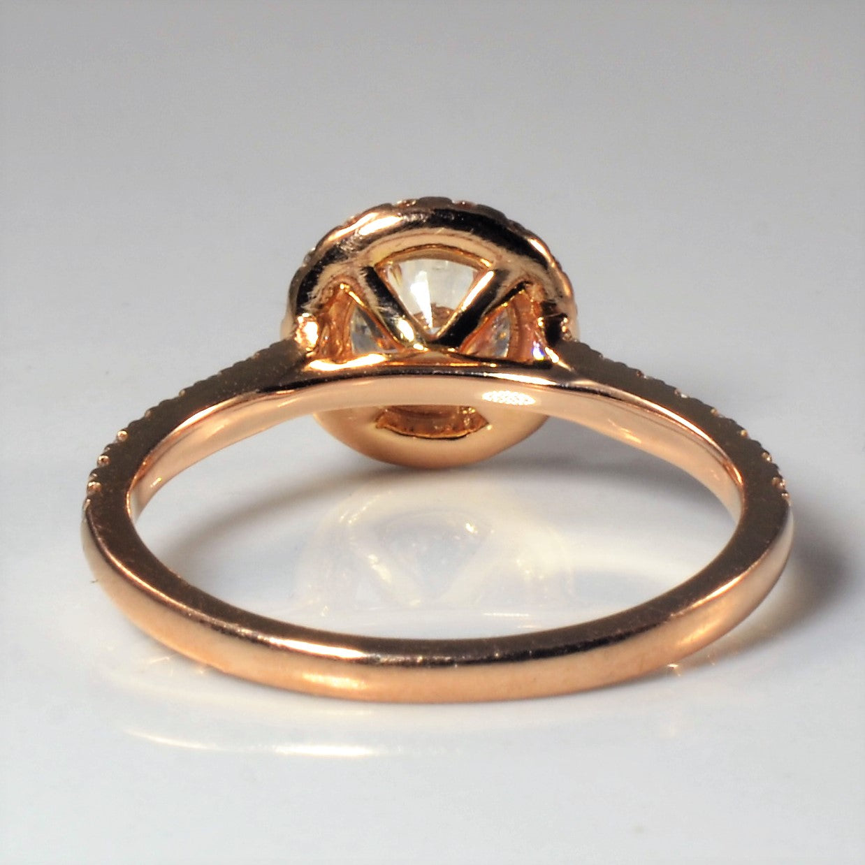 Rose Gold Halo Diamond Engagement Ring | 1.23ctw | SZ 6.5 |