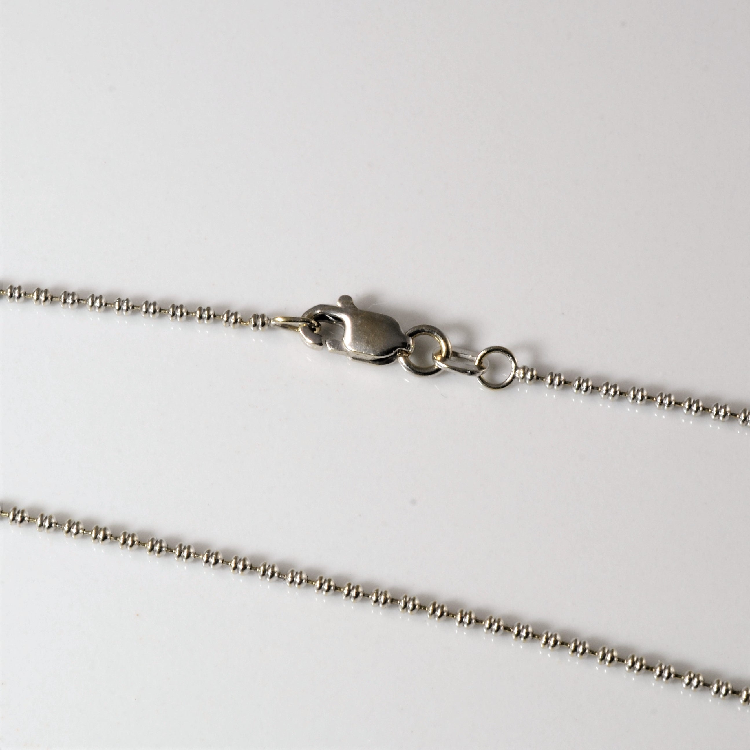18k White Gold Bead Chain | 17" |