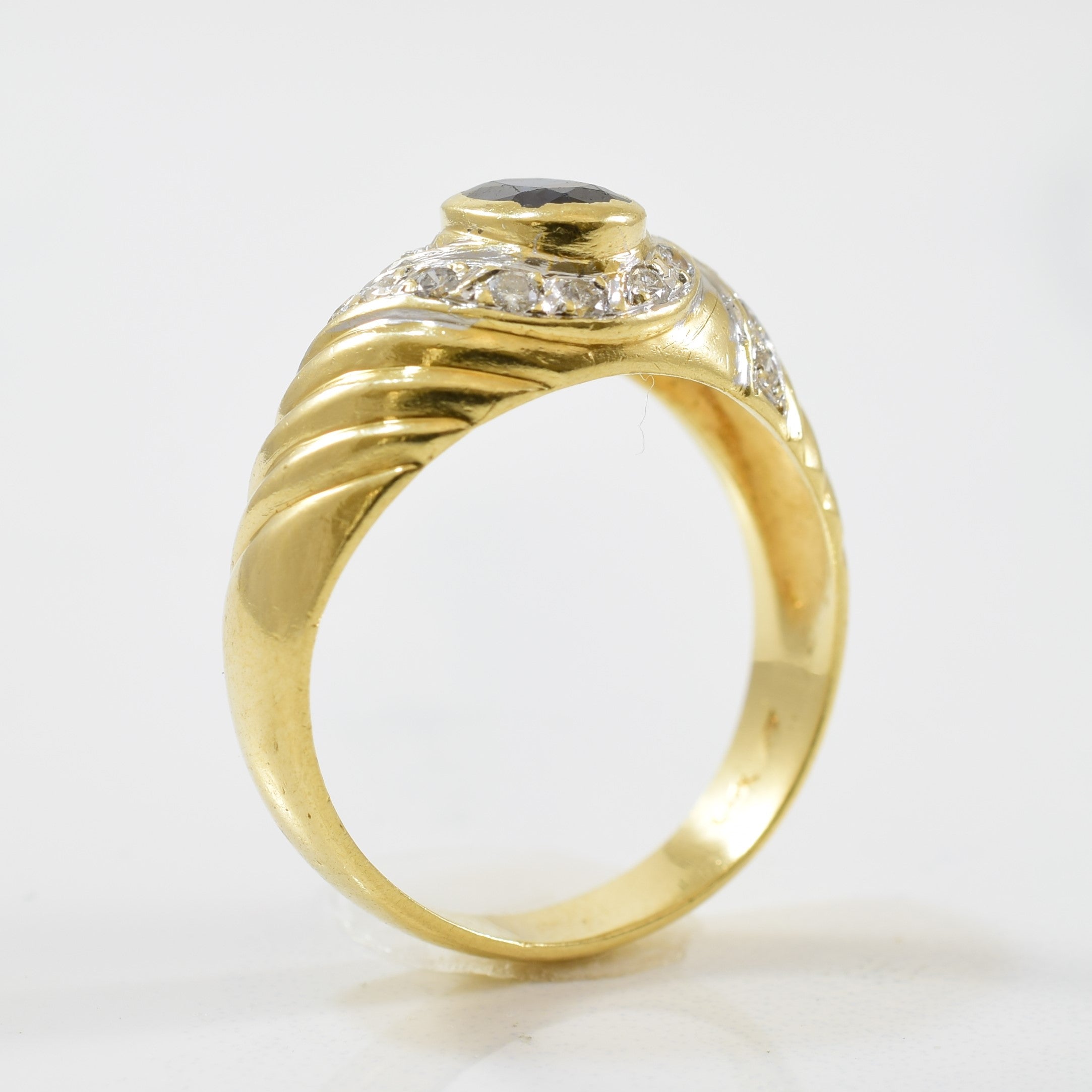 Blue Sapphire & Diamond Ring | 0.14ctw, 0.75ct | SZ 7.25 |