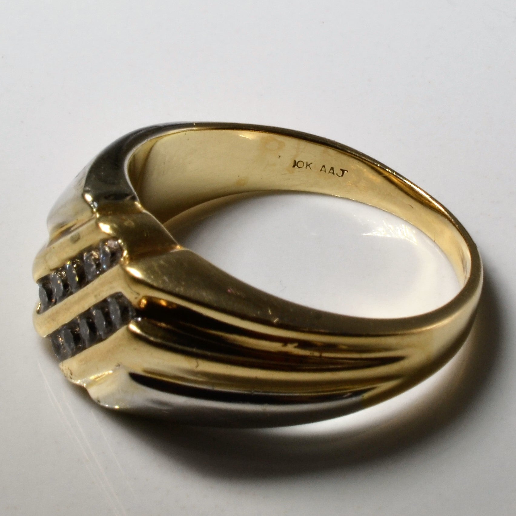 Two Tone Diagonal Channel Diamond Ring | 0.35ctw | SZ 10.75 |