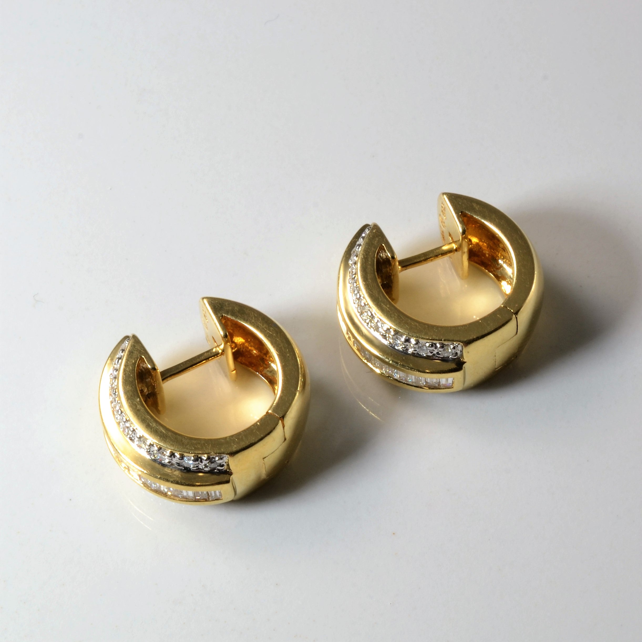 Mixed Cut Diamond Huggie Earrings | 0.70ctw |