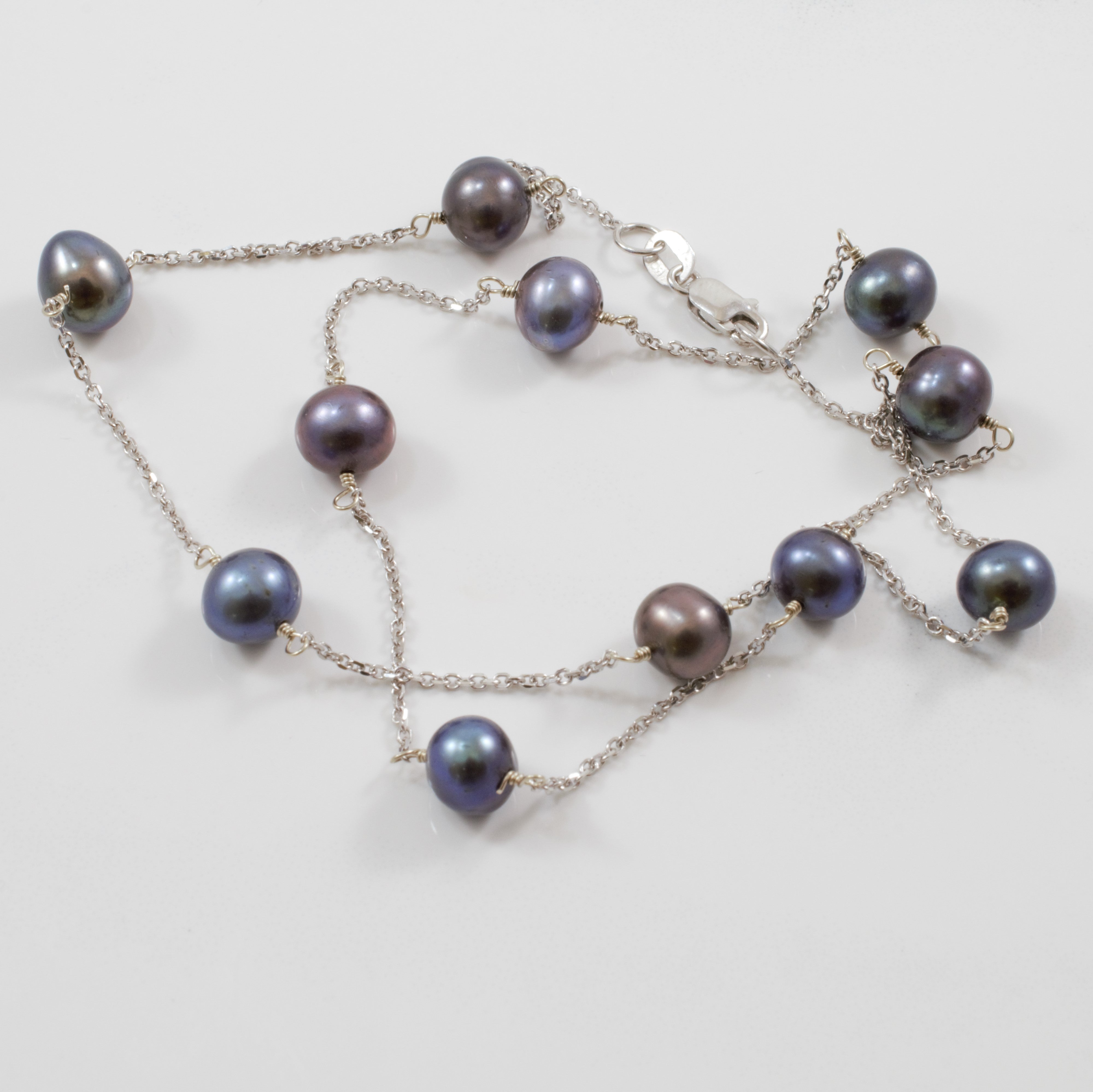Wire Wrapped Black Pearl Necklace | SZ 16" |