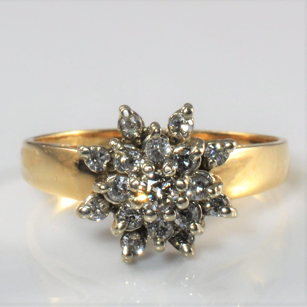 Floral Diamond Cluster Ring | 0.32ctw | SZ 7.75 |