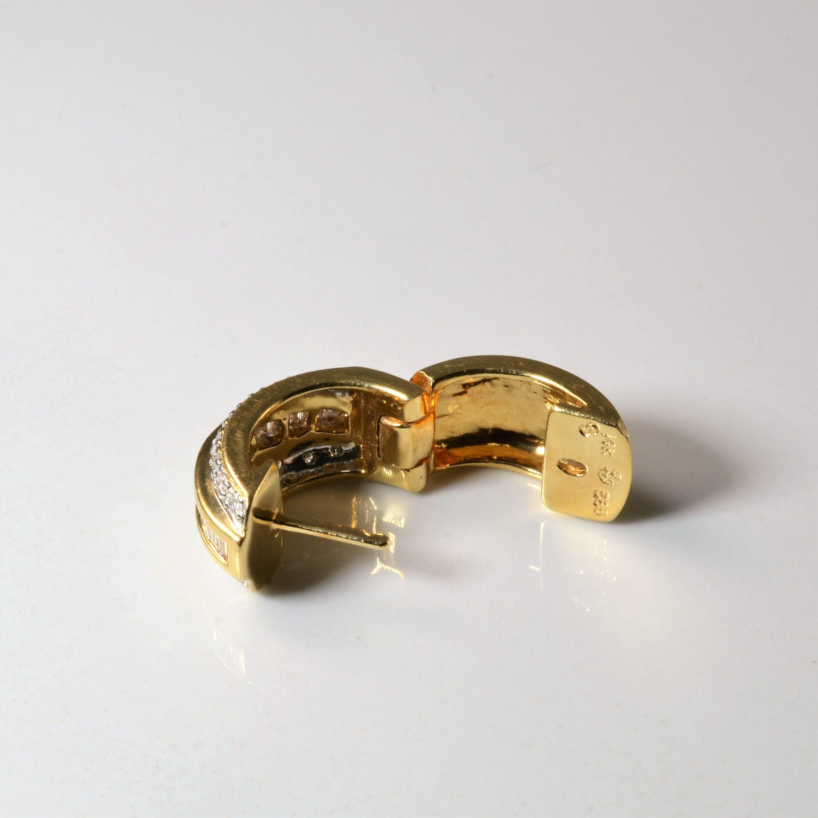 Mixed Cut Diamond Huggie Earrings | 0.70ctw |