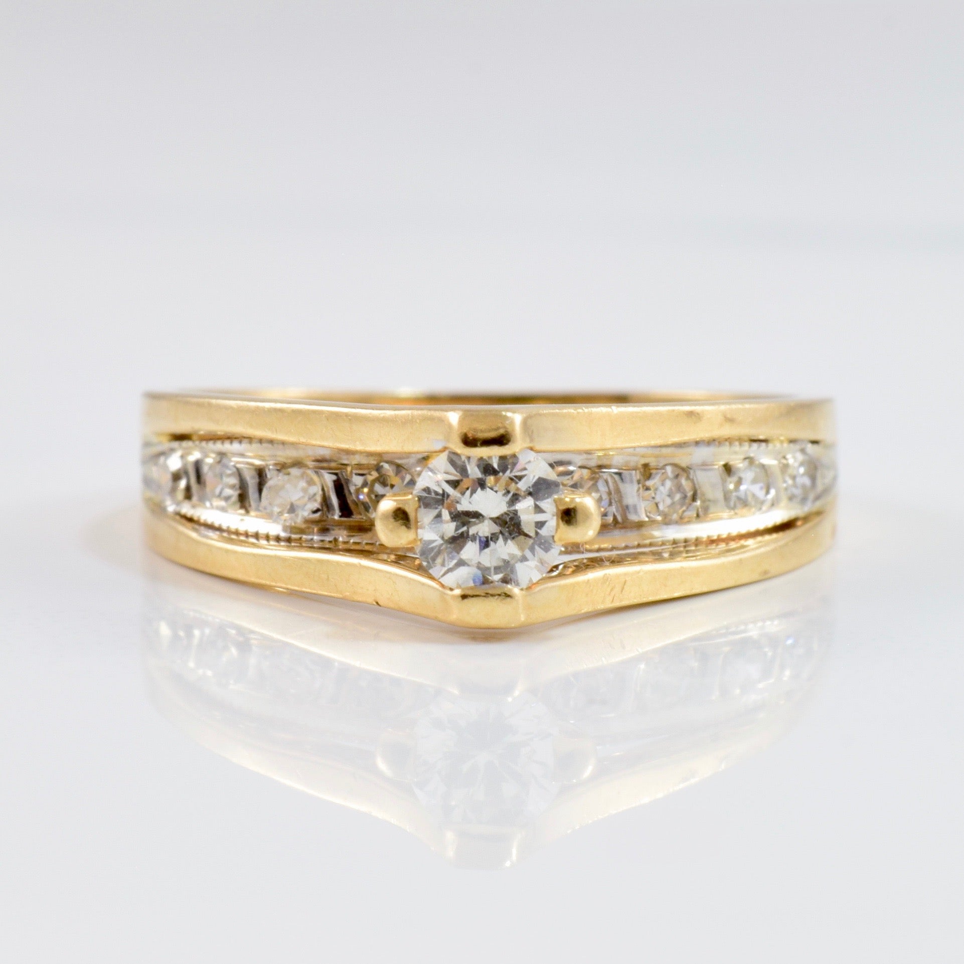 High Set Diamond Engagement Ring | 0.37 ctw SZ 6.25 |