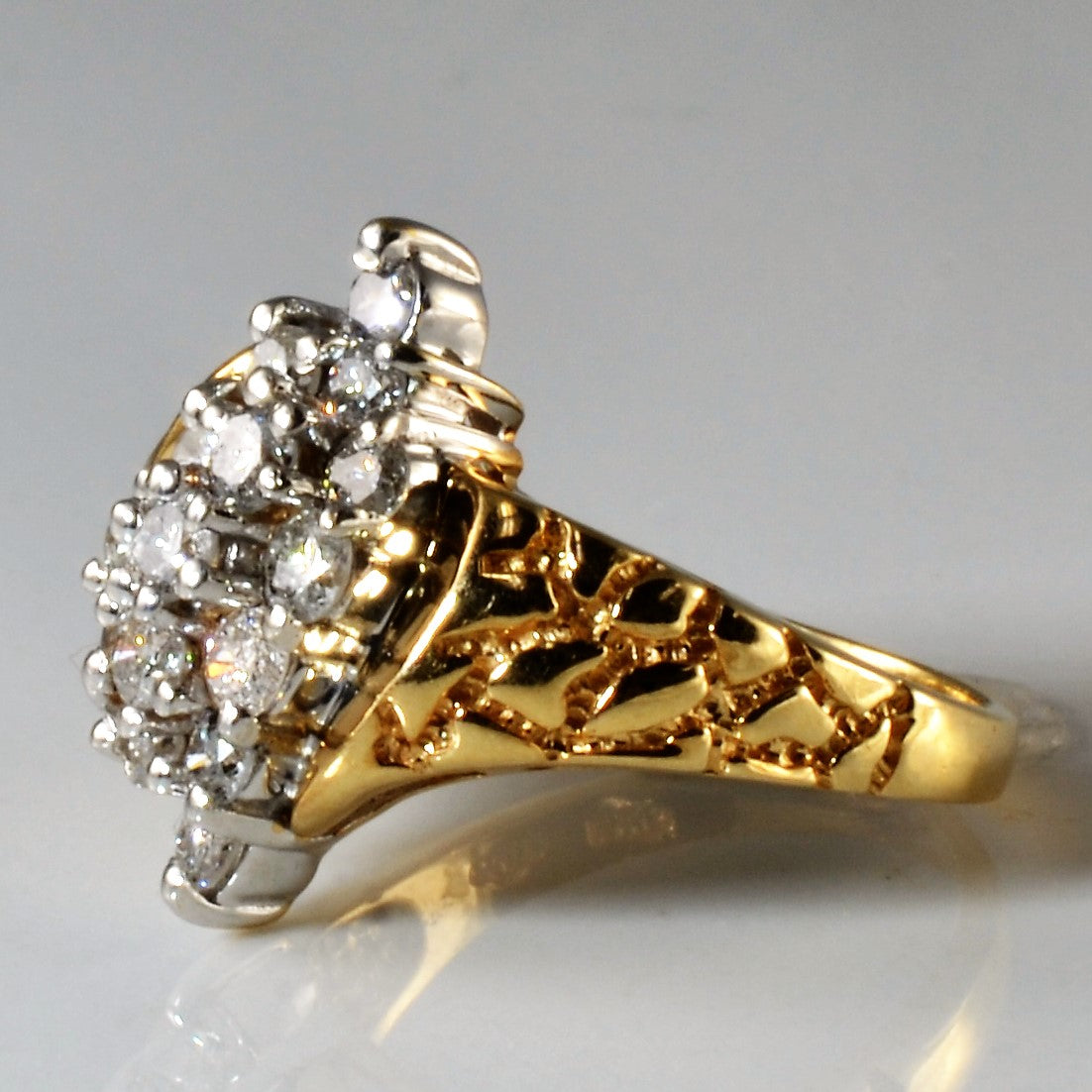Diamond Wave Bypass Ring | 0.82ctw | SZ 6.5 |