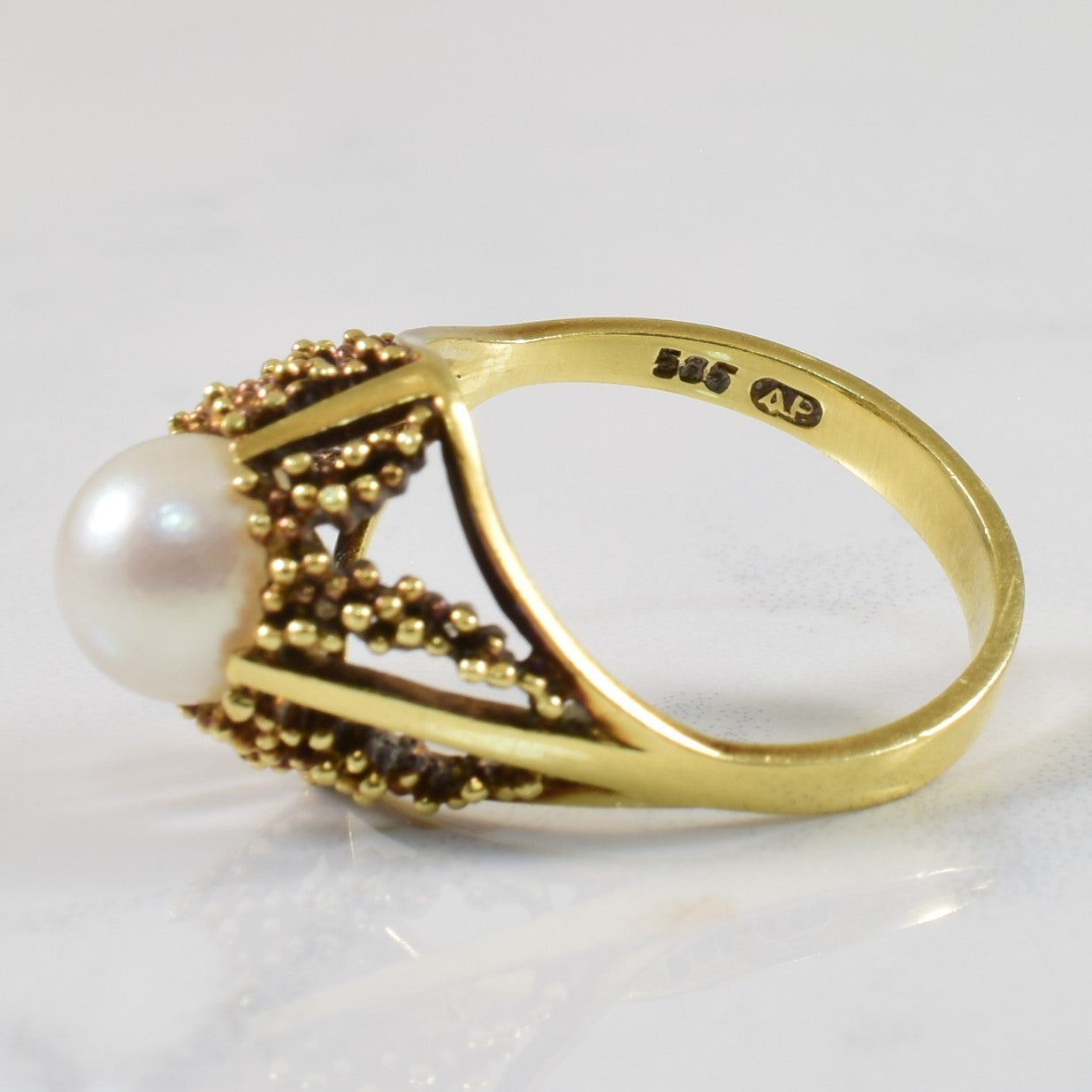 Beaded Rope Pearl Ring | 2.86ct | SZ 7.5 |