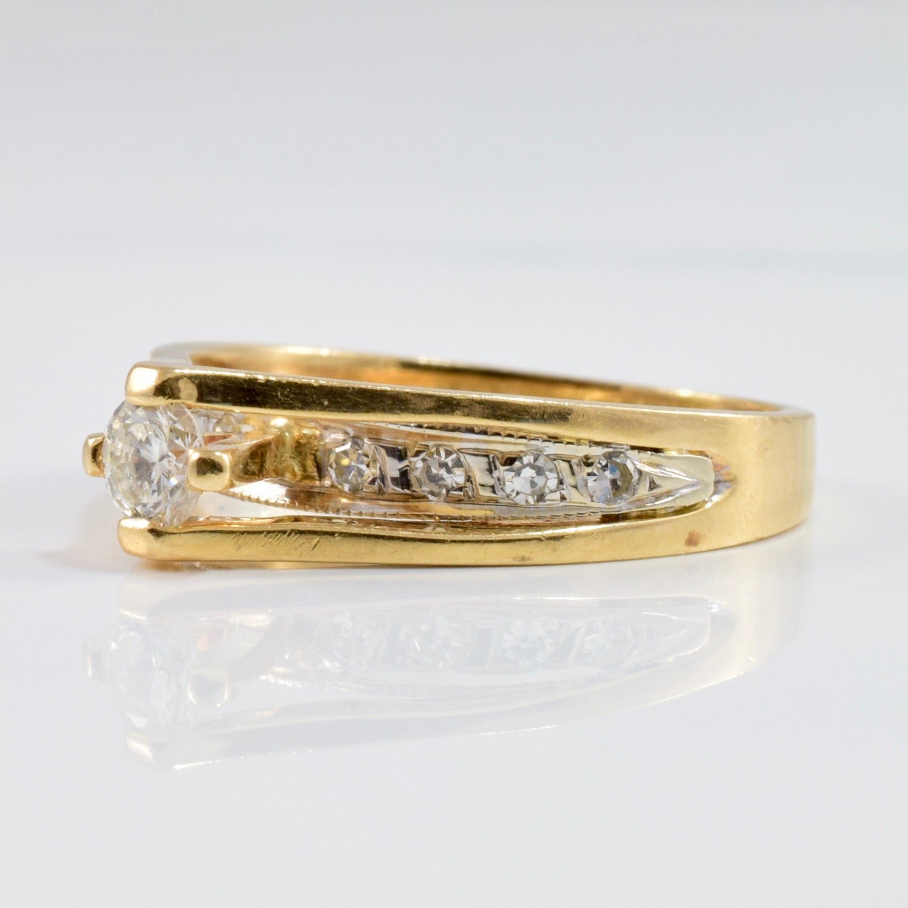 High Set Diamond Engagement Ring | 0.37 ctw SZ 6.25 |