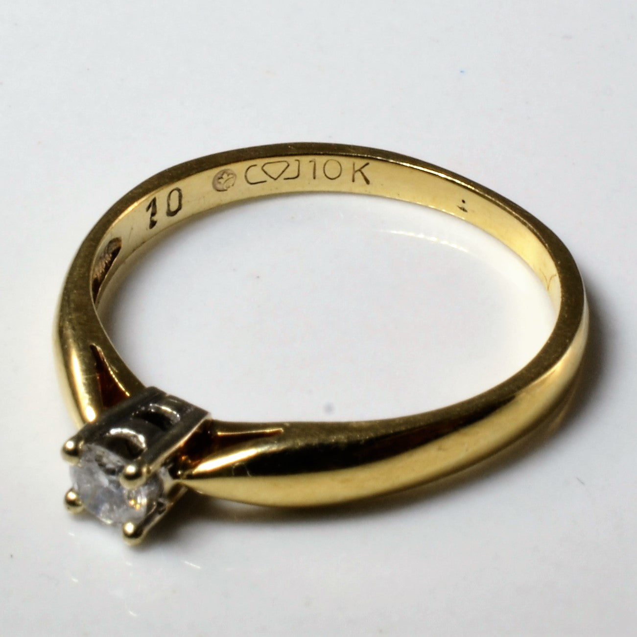 Yellow Gold Solitaire Diamond Ring | 0.10ct | SZ 4.75 |