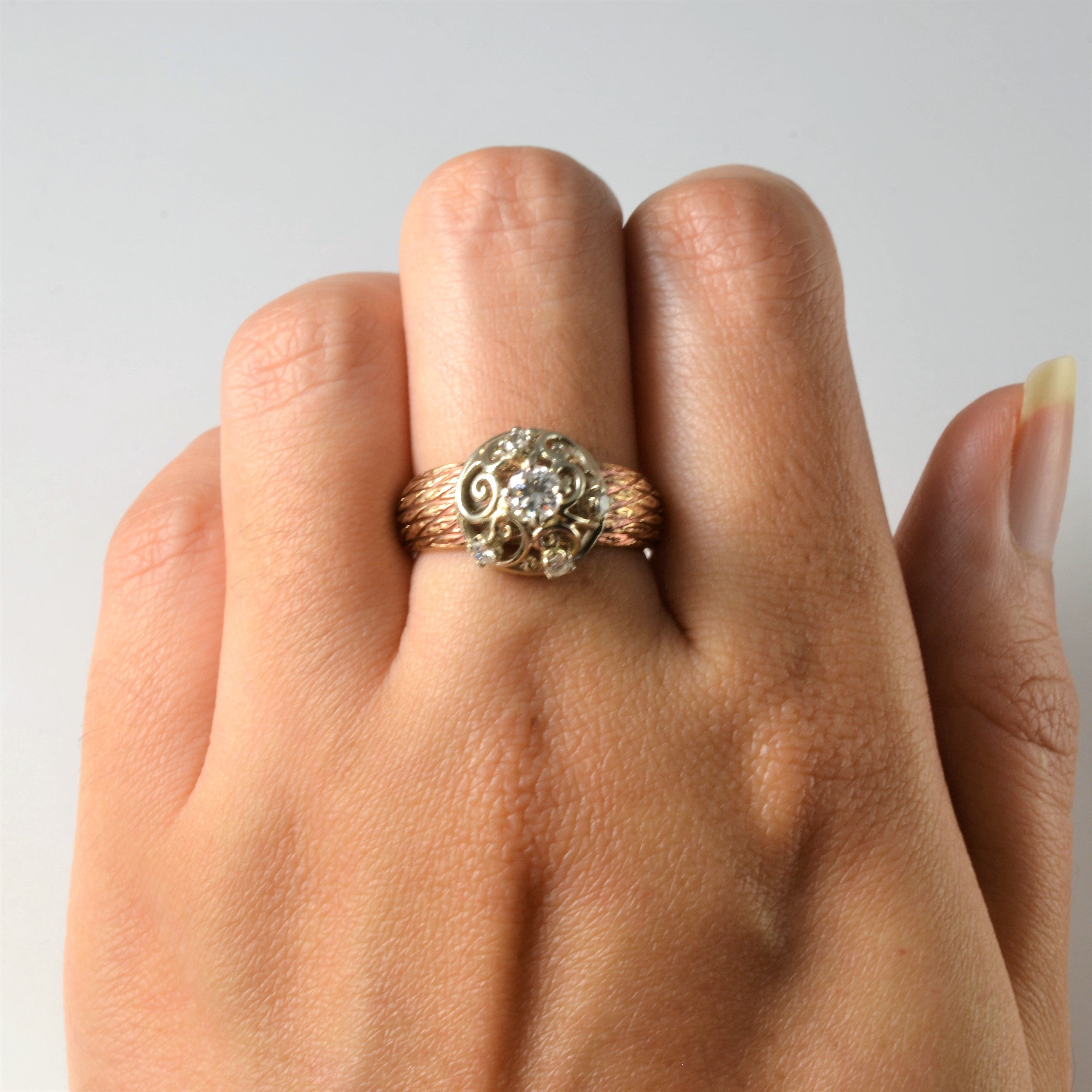 Filigree Spiral Diamond Ring | 0.33ctw | S 7 |