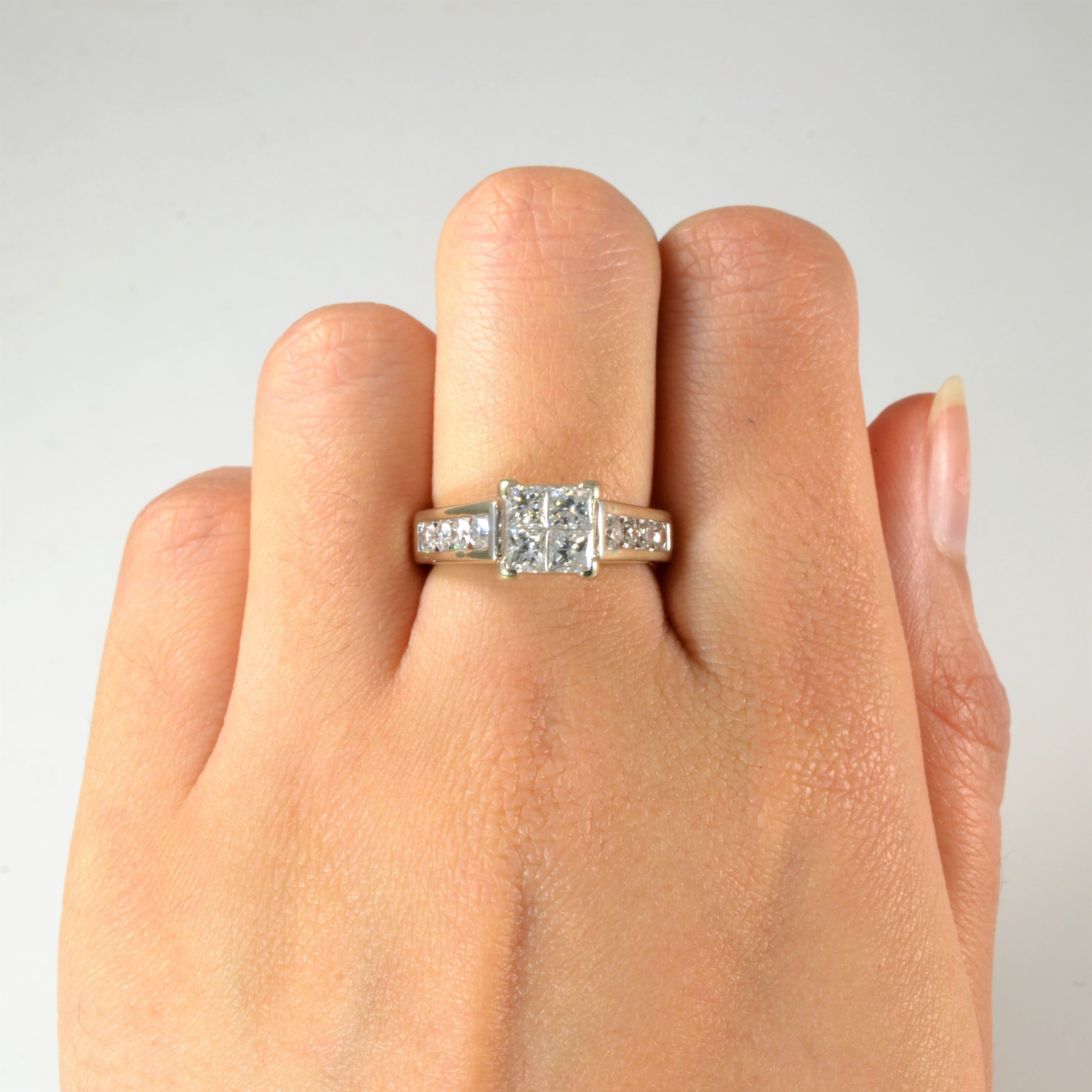 High Set Princess Quad Diamond Ring | 1.44ctw | SZ 5.5 |