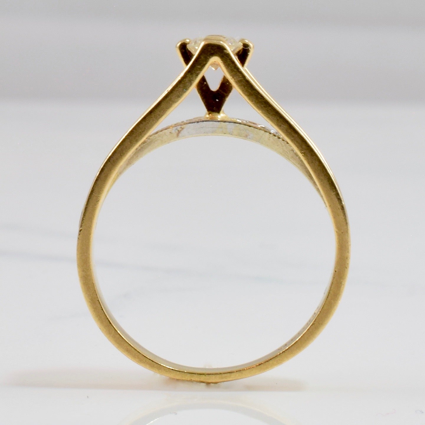 High Set Diamond Engagement Ring | 0.37 ctw SZ 6.25 |