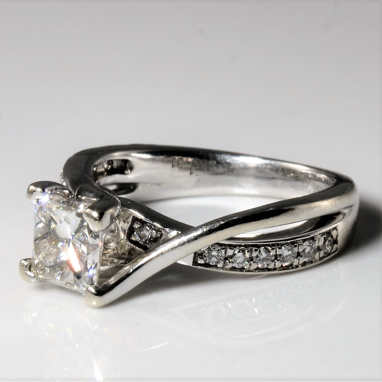 Gabriel & Co.' Bypass Princess Diamond Engagement Ring | 1.18ctw | SZ 4.75 |
