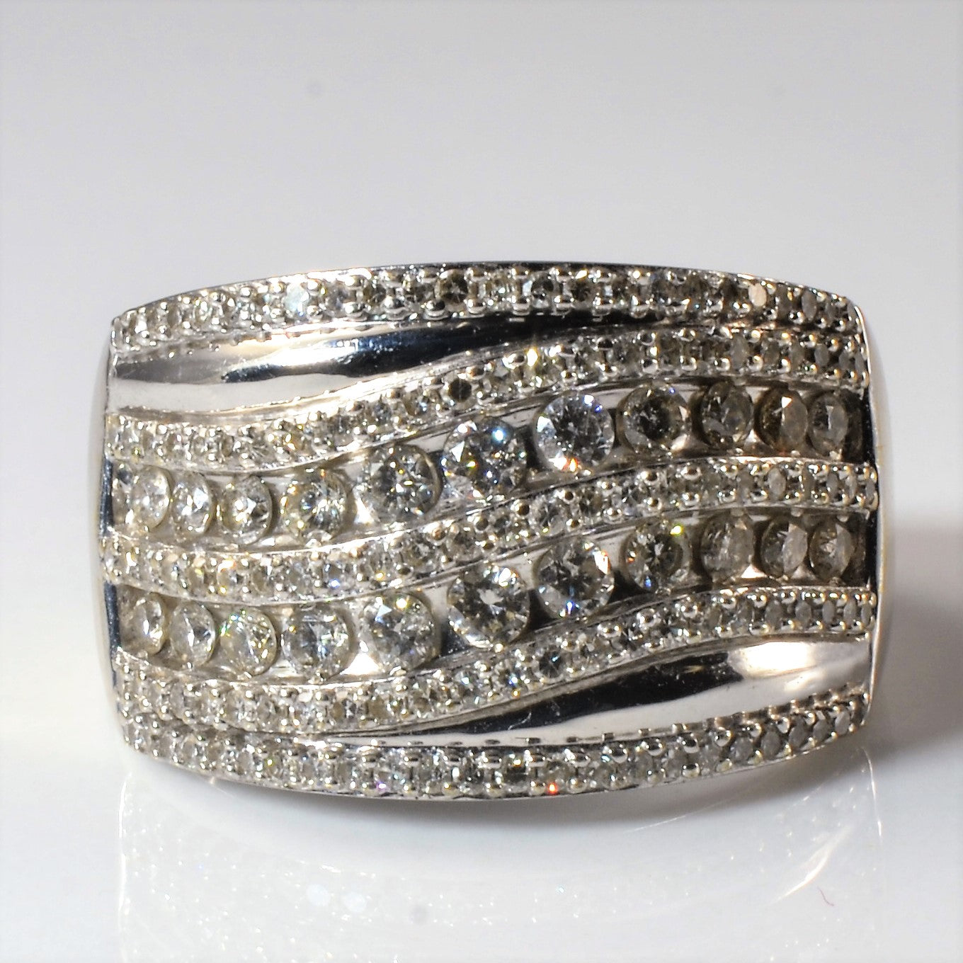 Diamond Swirl Wide Band | 1.00ctw | SZ 7.5 |