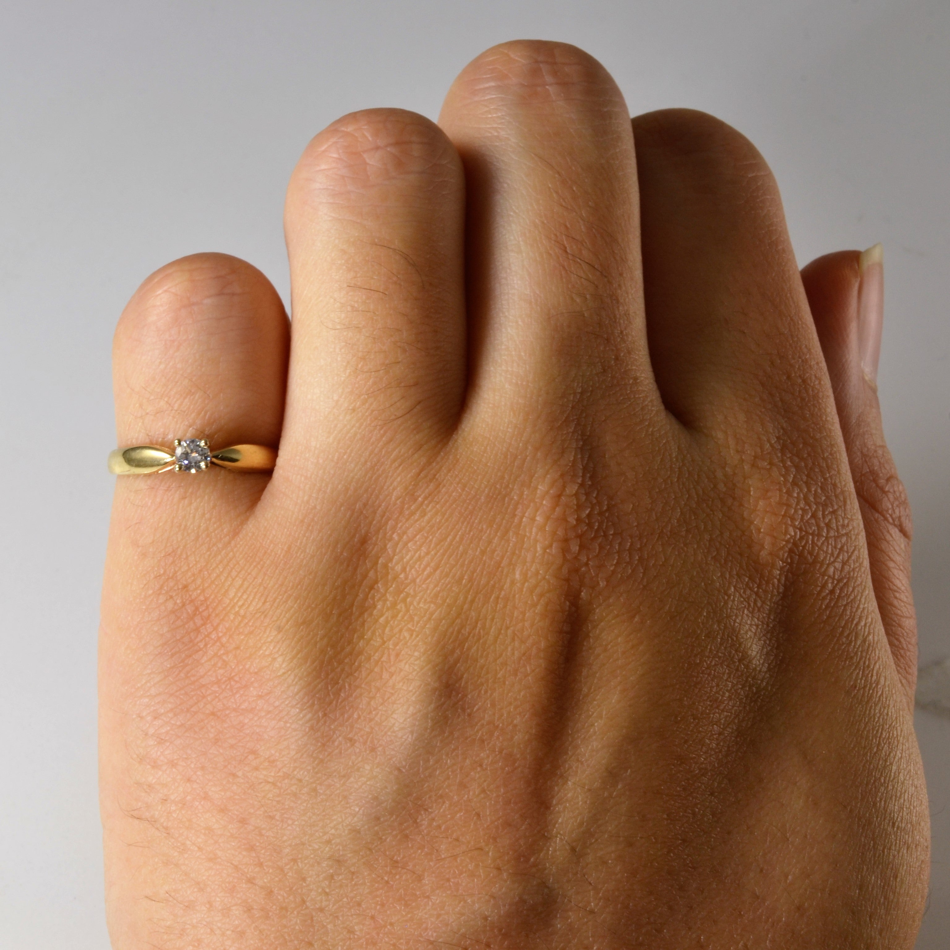 Yellow Gold Solitaire Diamond Ring | 0.10ct | SZ 4.75 |