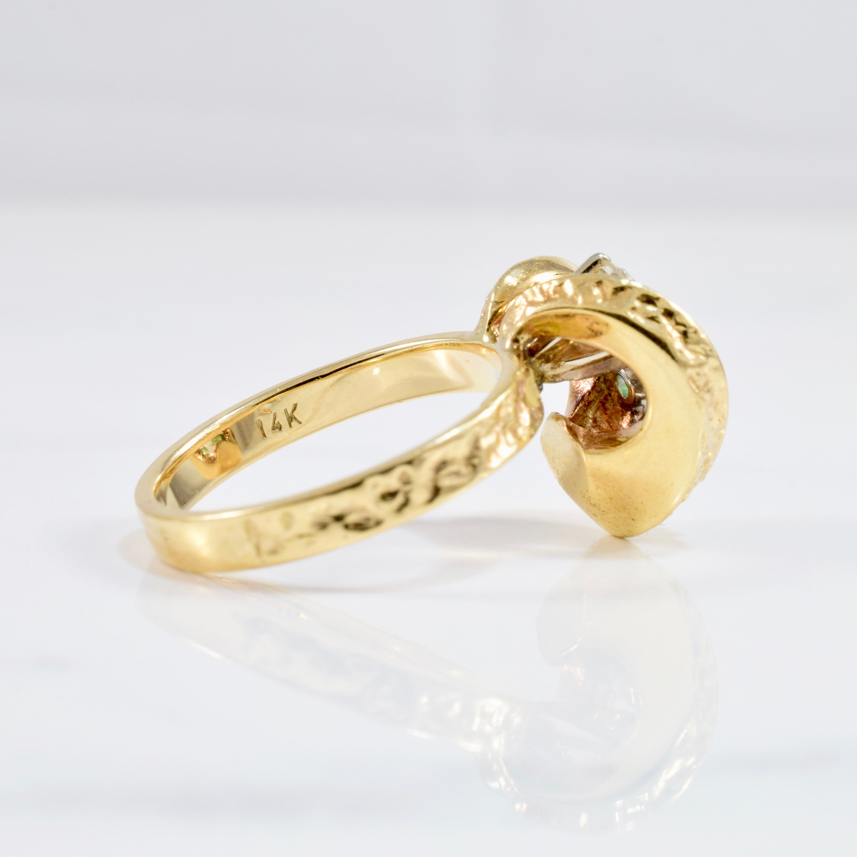 Custom Vintage Emerald & Diamond Ring | 0.35 ctw SZ 5.5 |