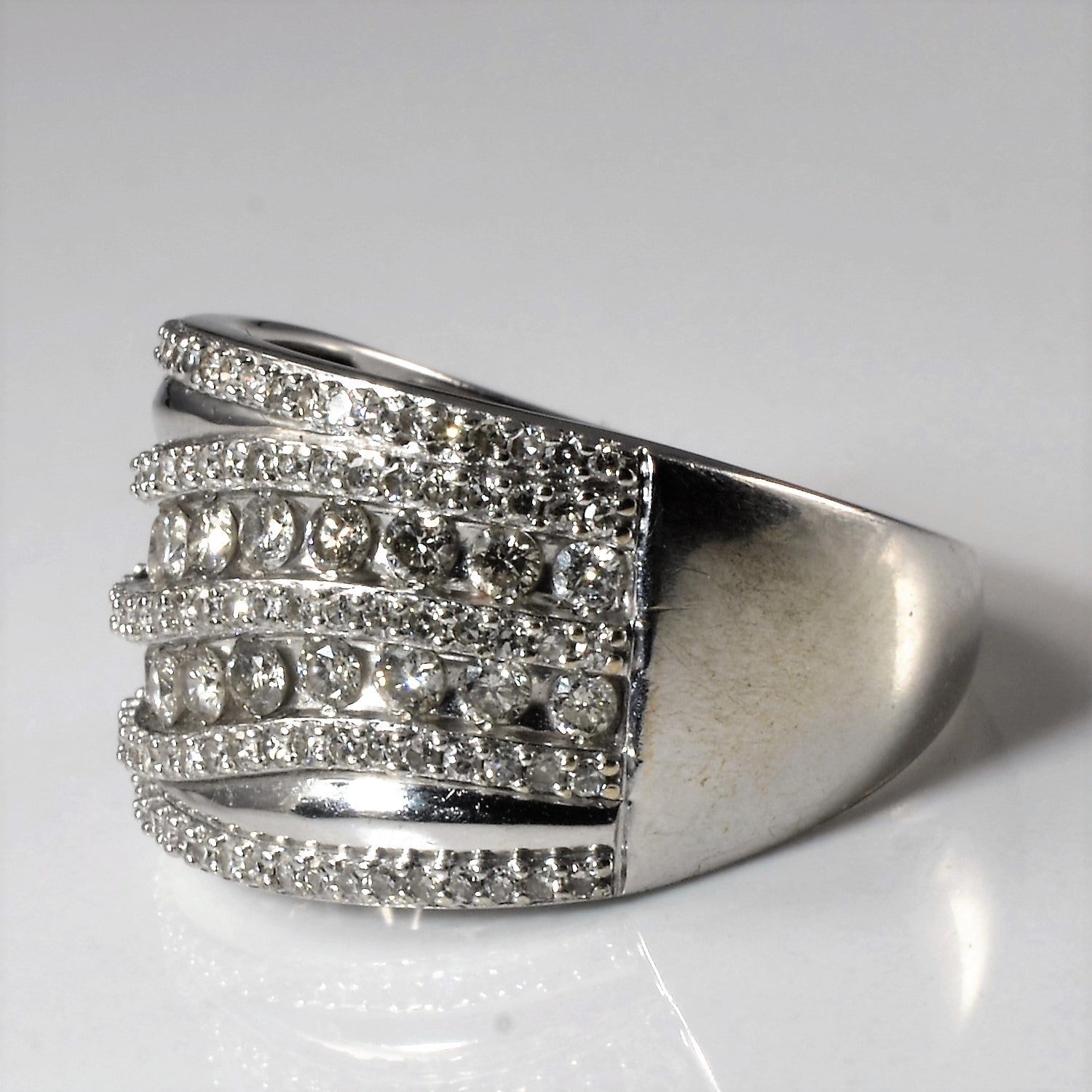 Diamond Swirl Wide Band | 1.00ctw | SZ 7.5 |
