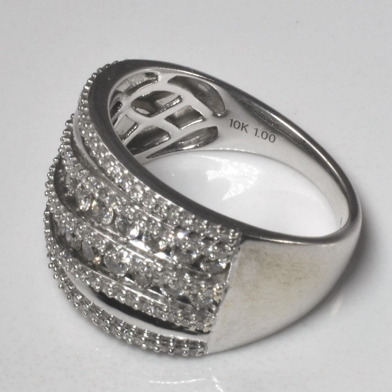 Diamond Swirl Wide Band | 1.00ctw | SZ 7.5 |